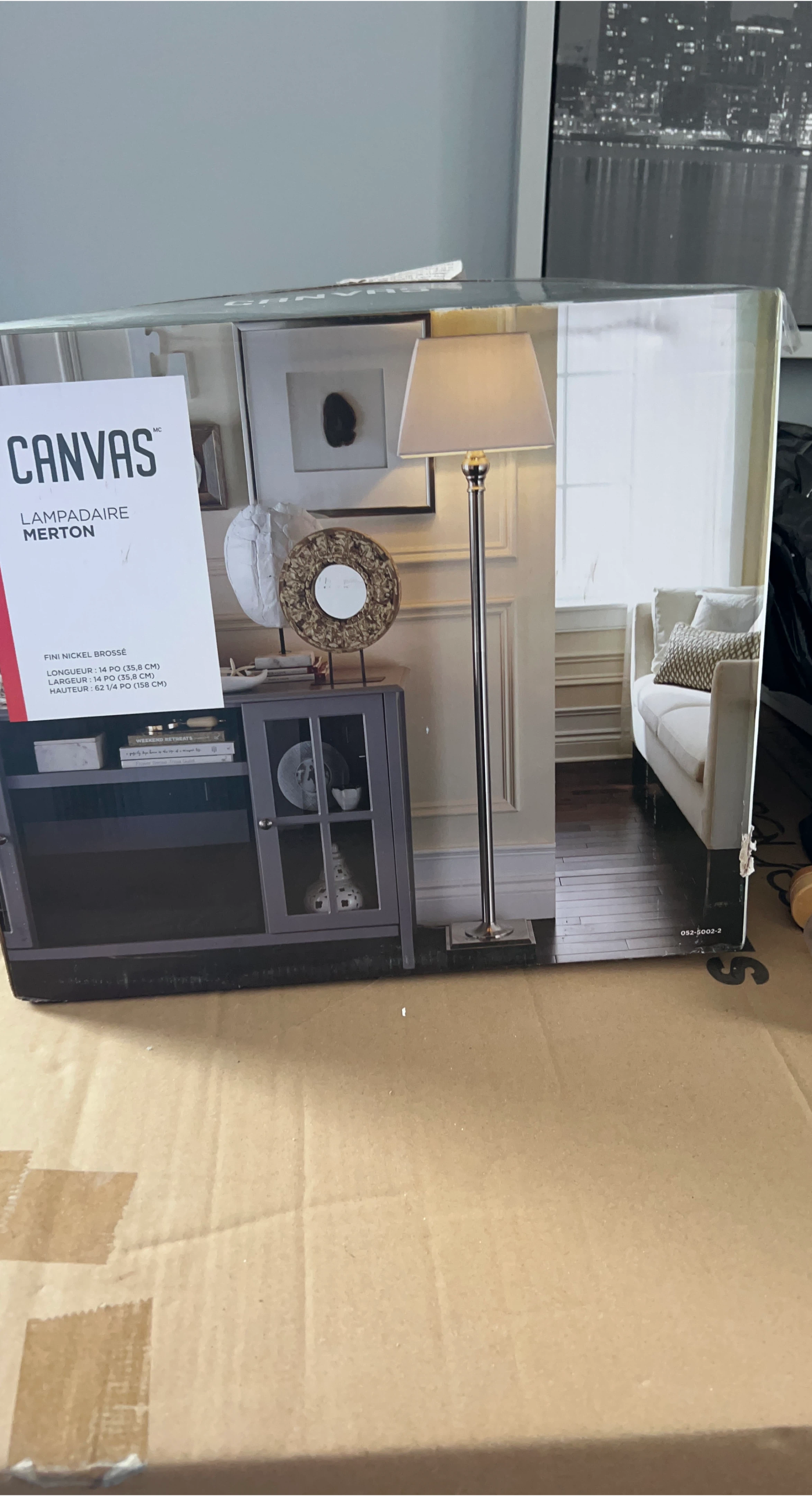 Canvas Merton Floor Lamp - Brushed Nickel