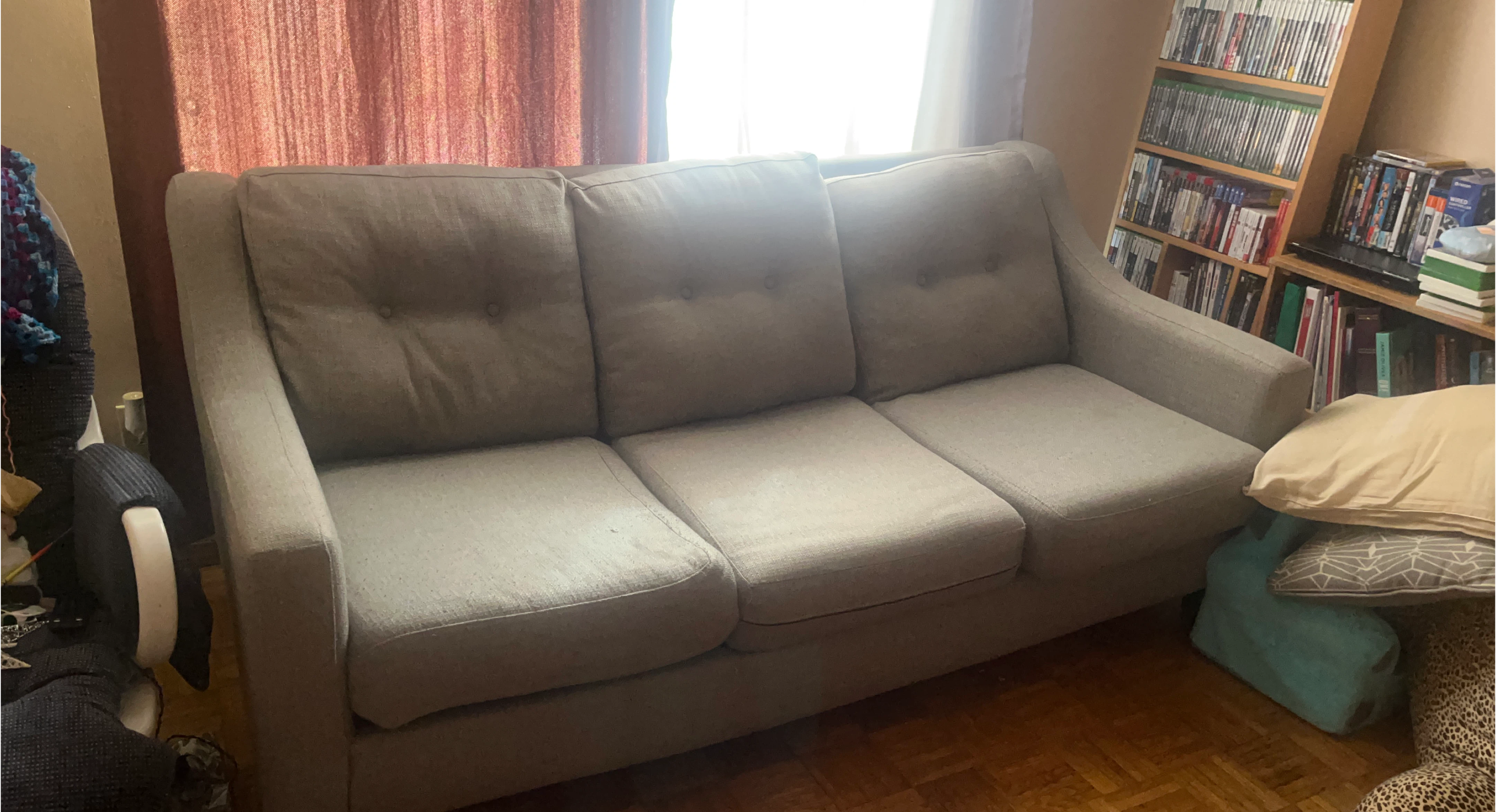 Grey Three-Seater Sofa
