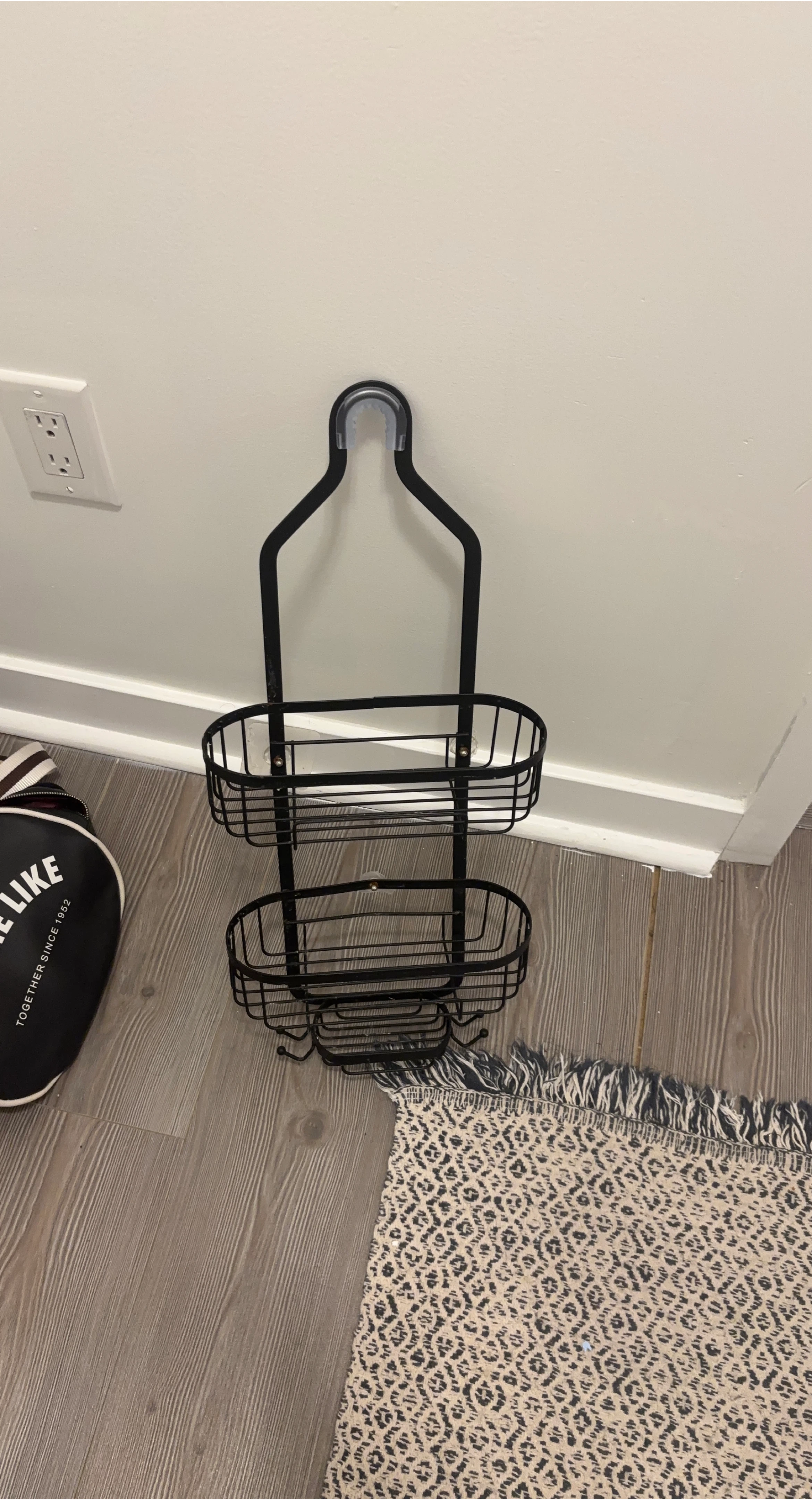 Black Metal 2-Tier Shower Caddy