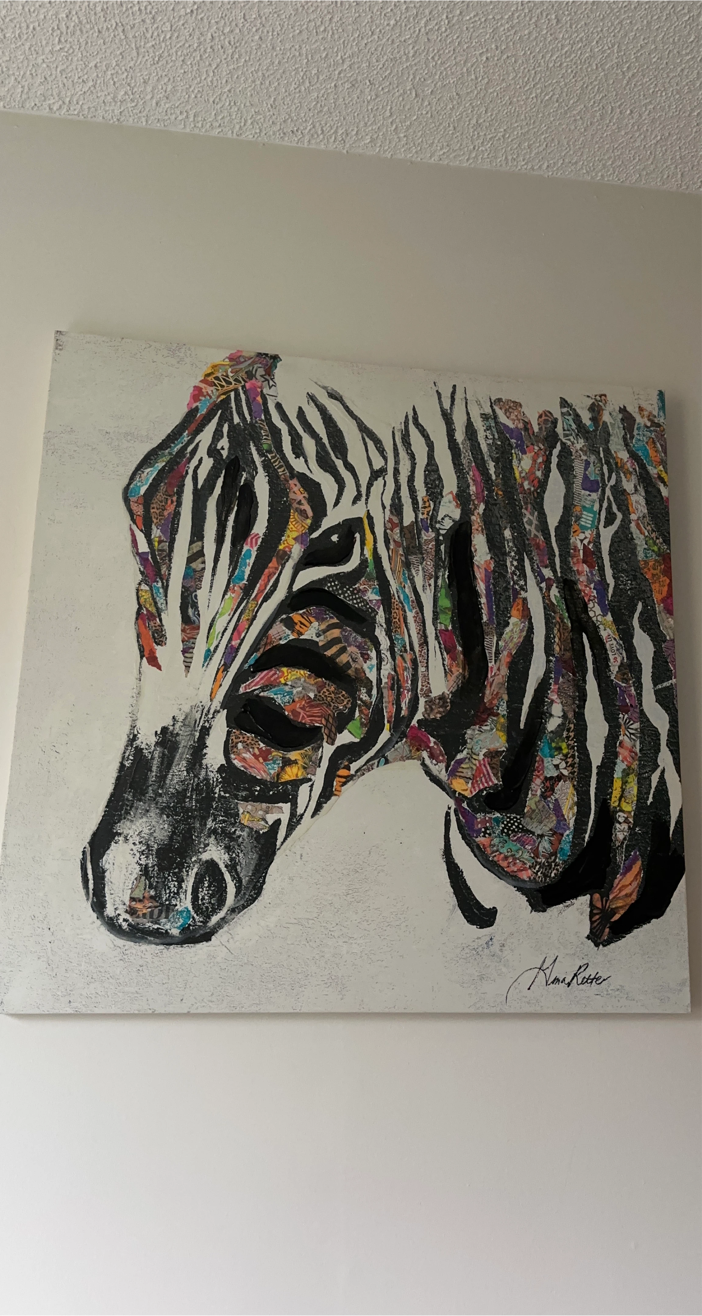Abstract Zebra Collage Wall Art