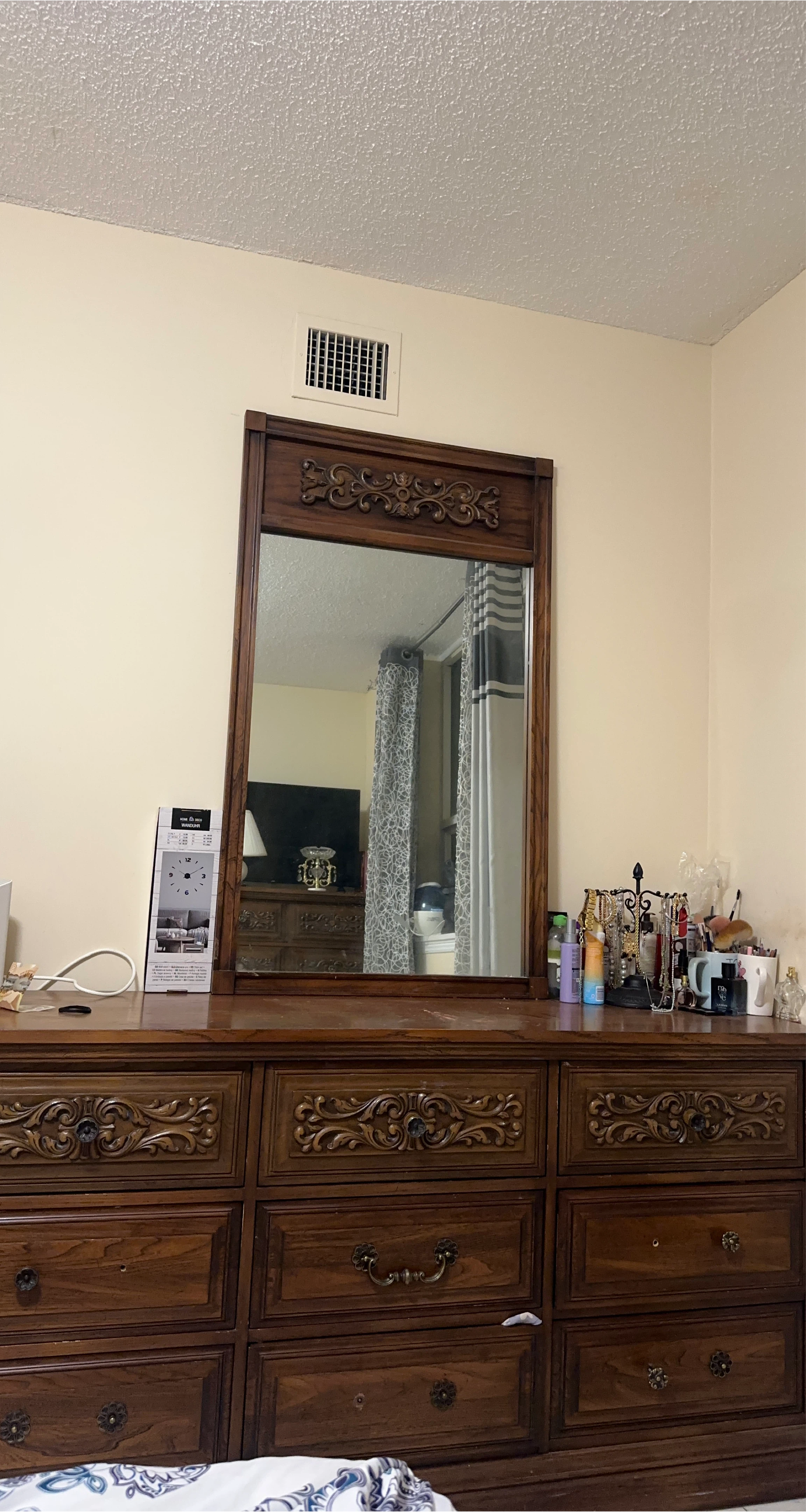 Wooden Dresser with Mirror
