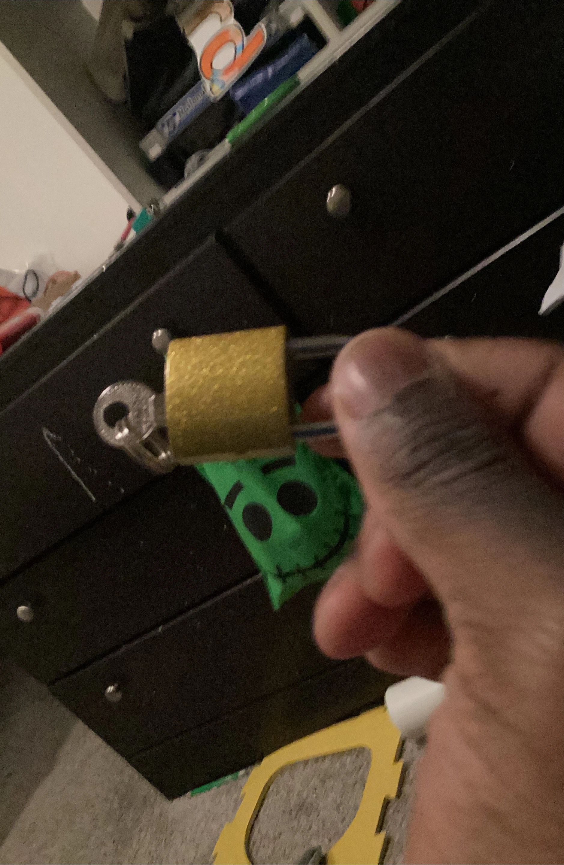 Yellow Padlock with Key