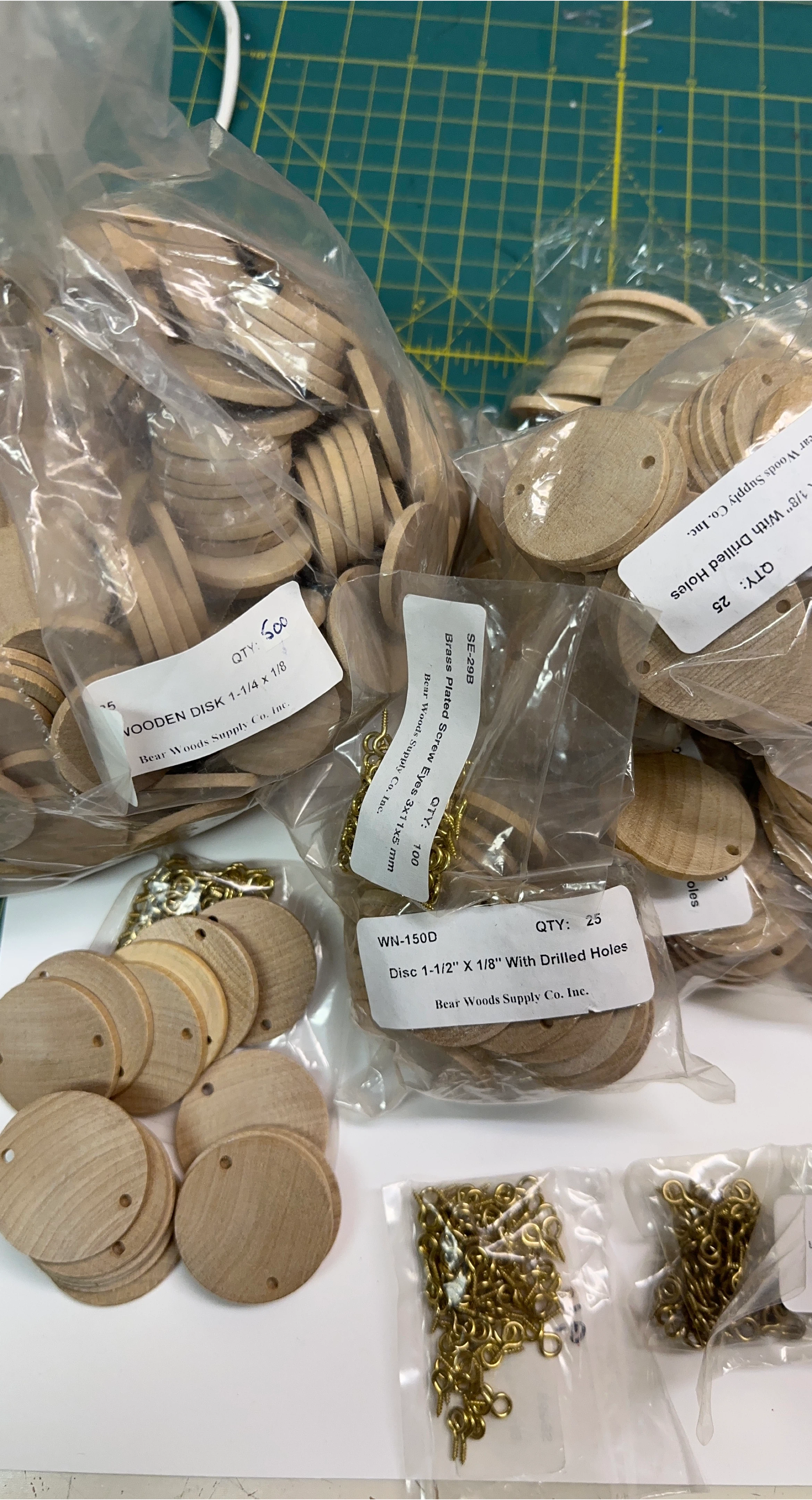 Bear Woods Supply Co. Inc. Wooden Discs with Drilled Holes