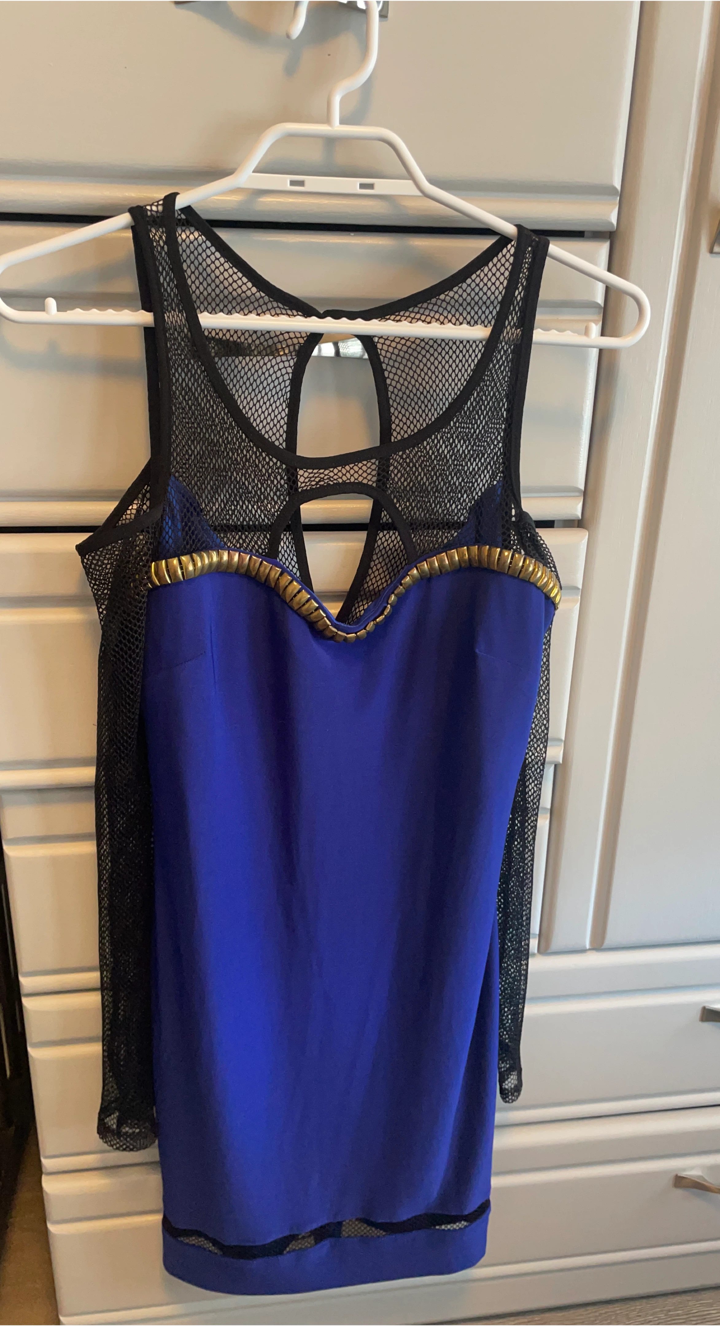 Kabdu Blue Mesh Detail Dress Size 3
