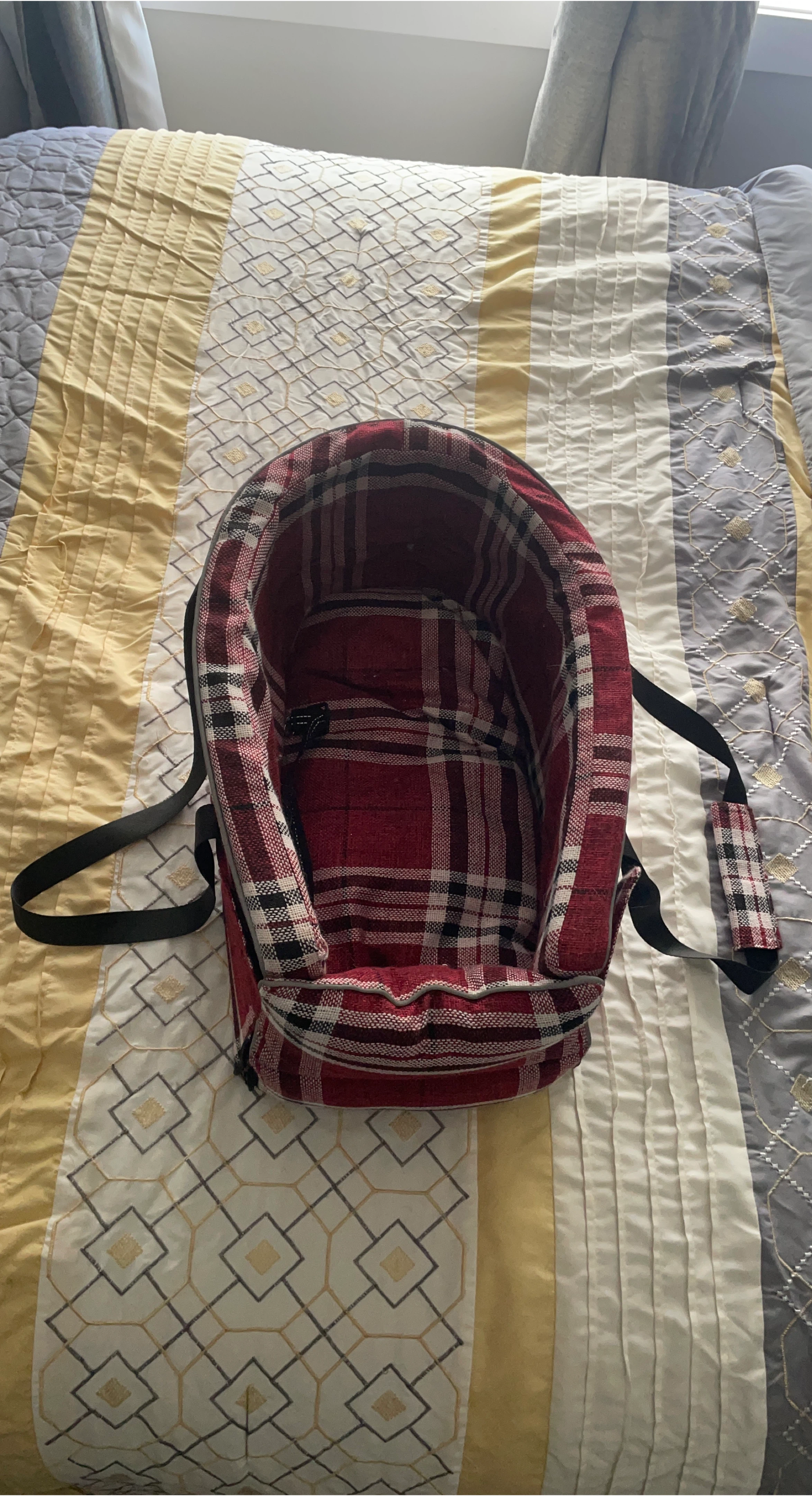 Red Plaid Pet Carrier Bag