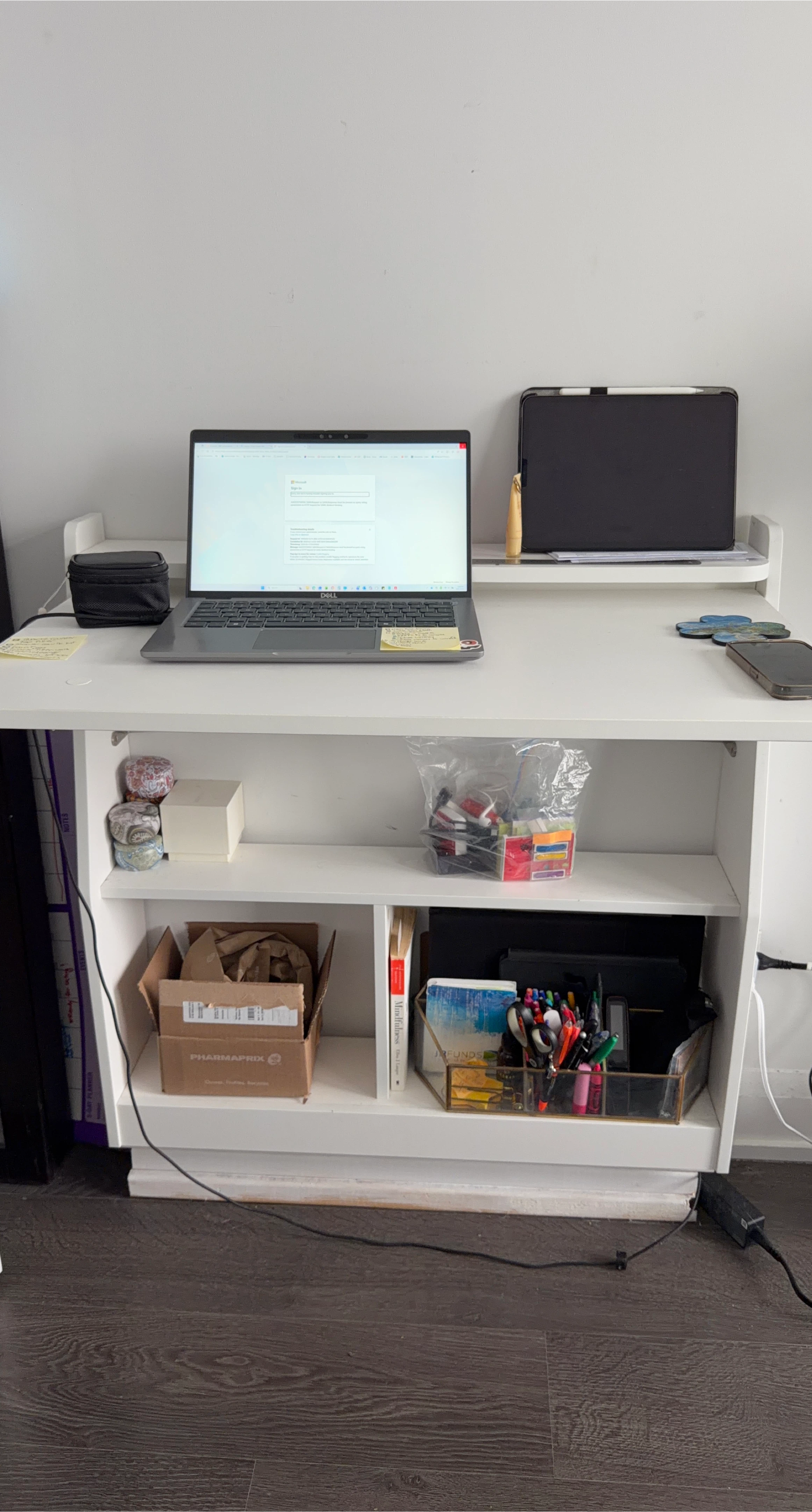 2-in-1 White Folding Bookshelf and Laptop Desk - photo 2