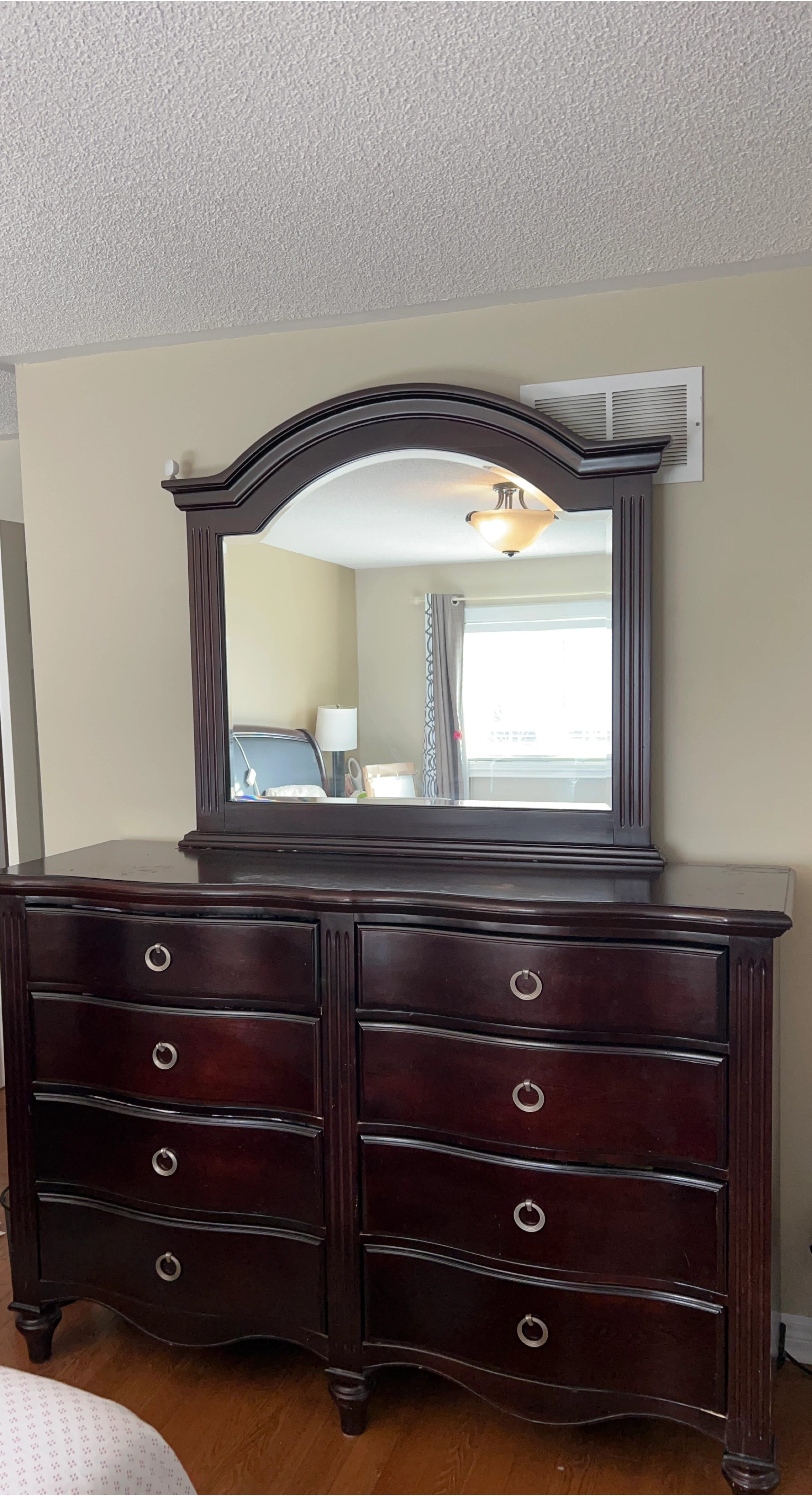 Dark Wood Dresser with Mirror