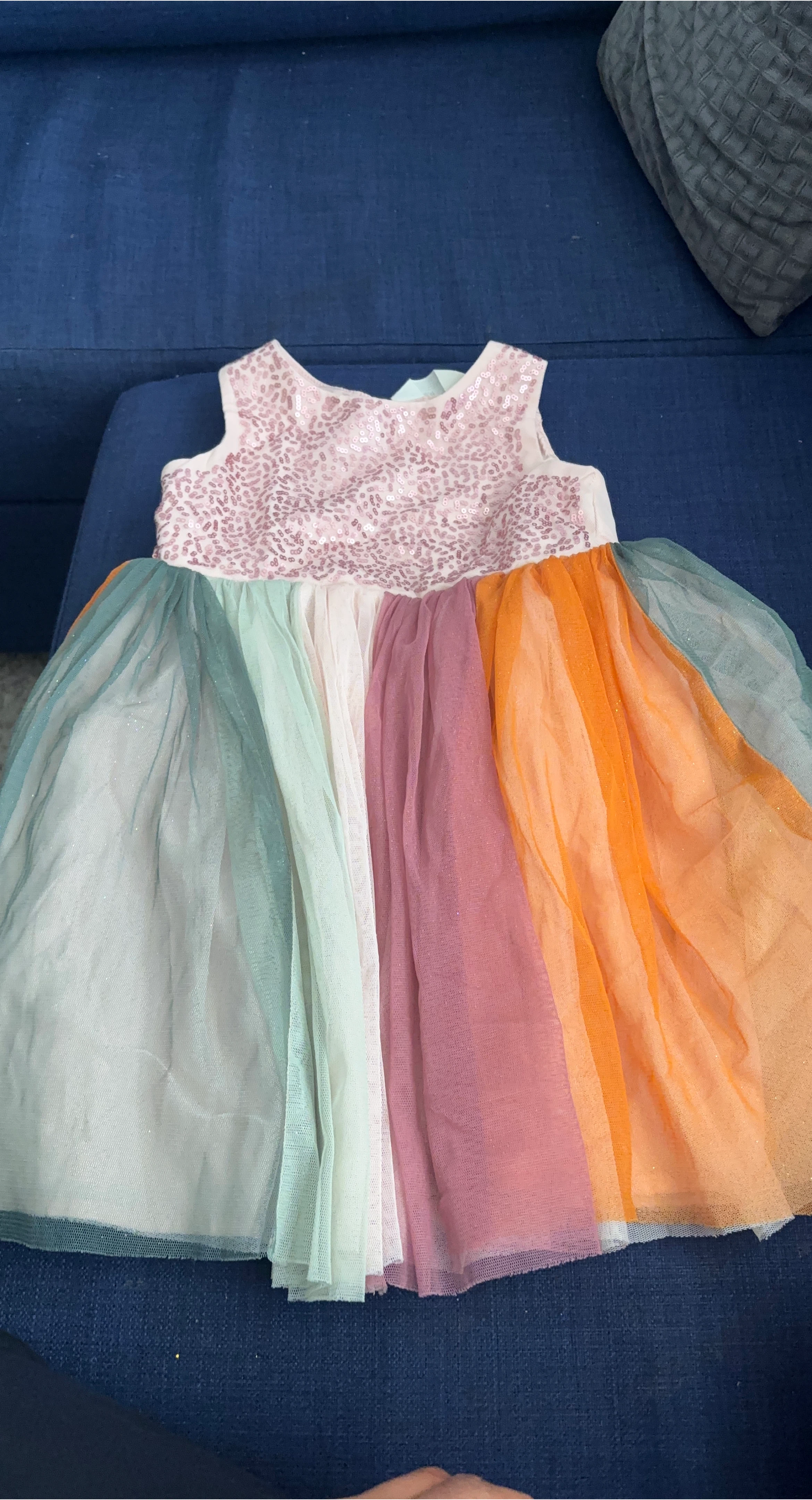Girls Rainbow Tulle Dress