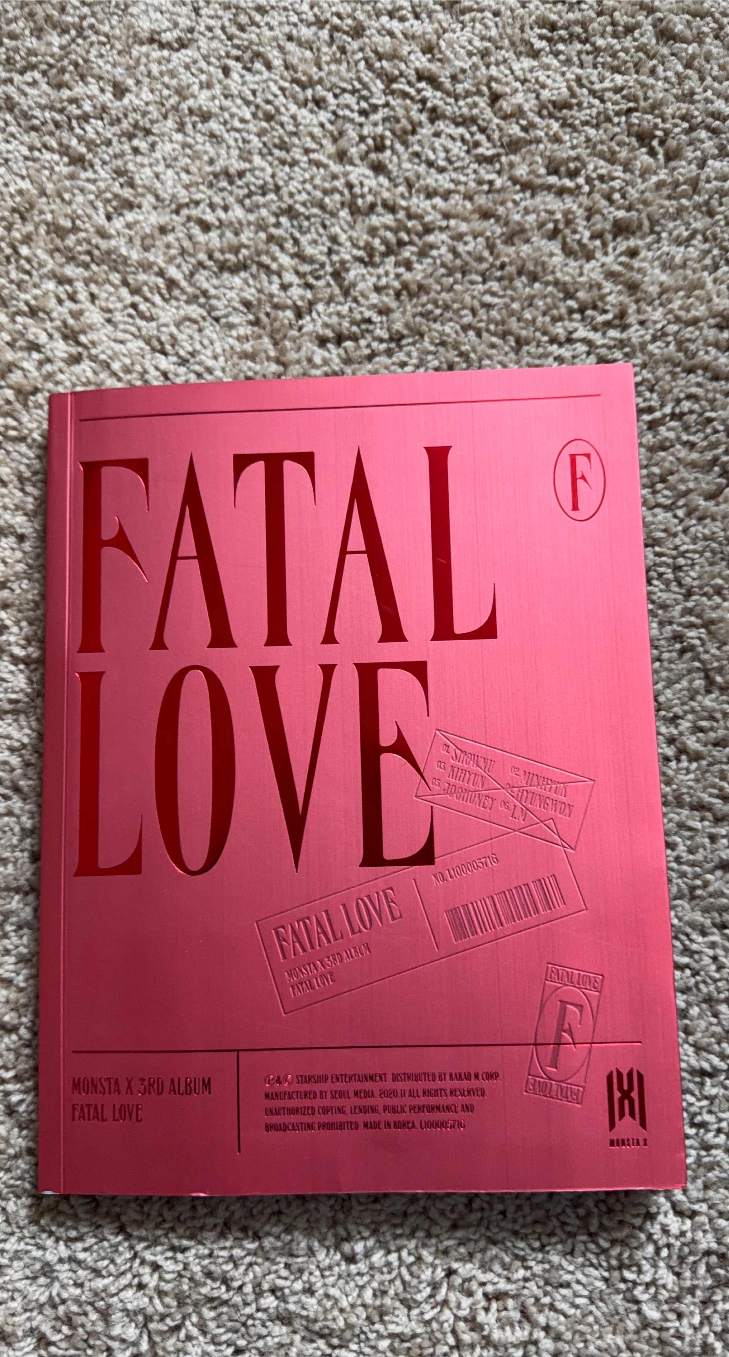 MONSTA X Fatal Love 3rd Album CD