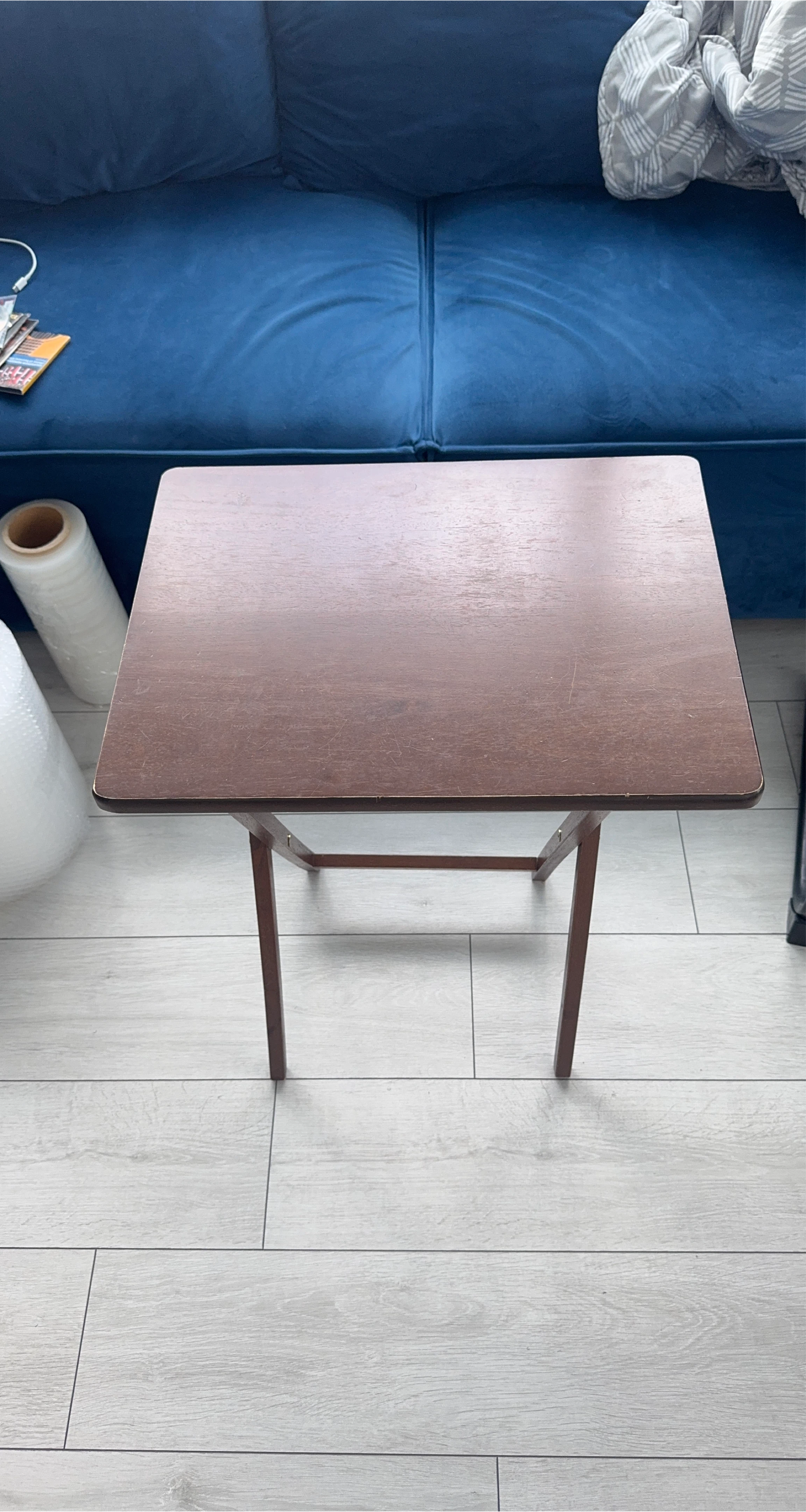2x Folding Tray Table - Brown