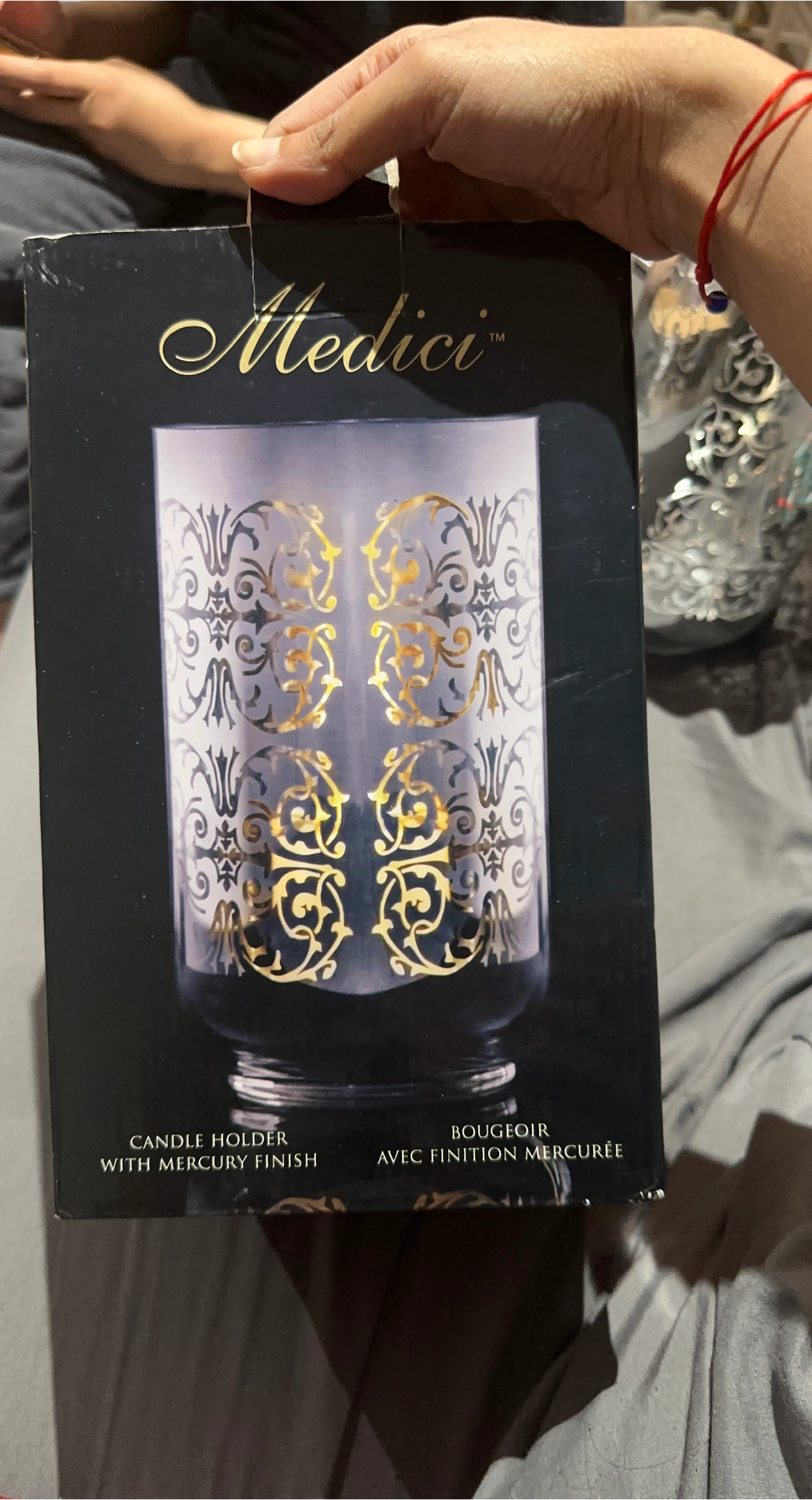 Medici Candle Holder with Mercury Finish