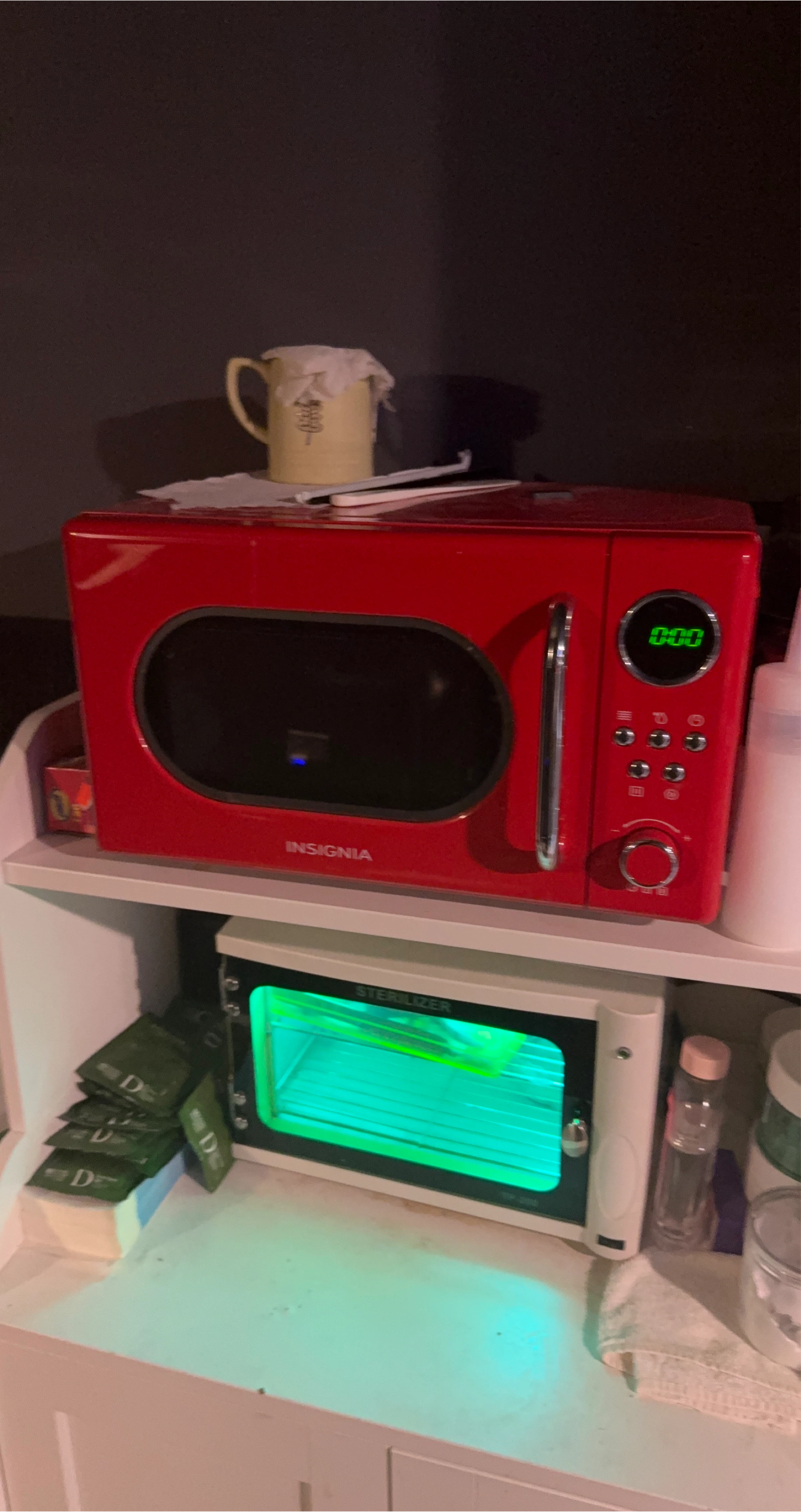 Insignia Red Retro Microwave