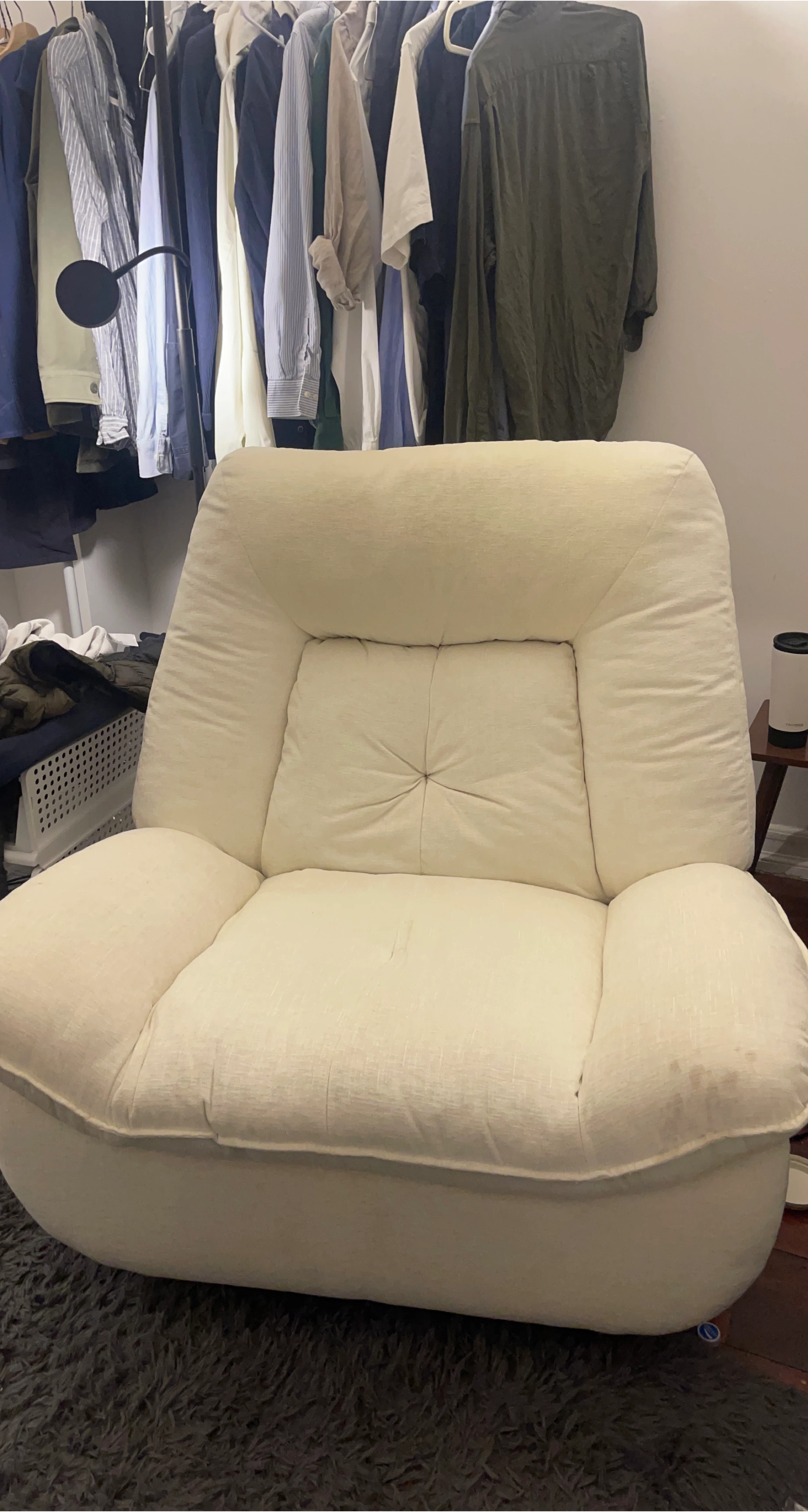 Cream Upholstered Recliner Chair - photo 2