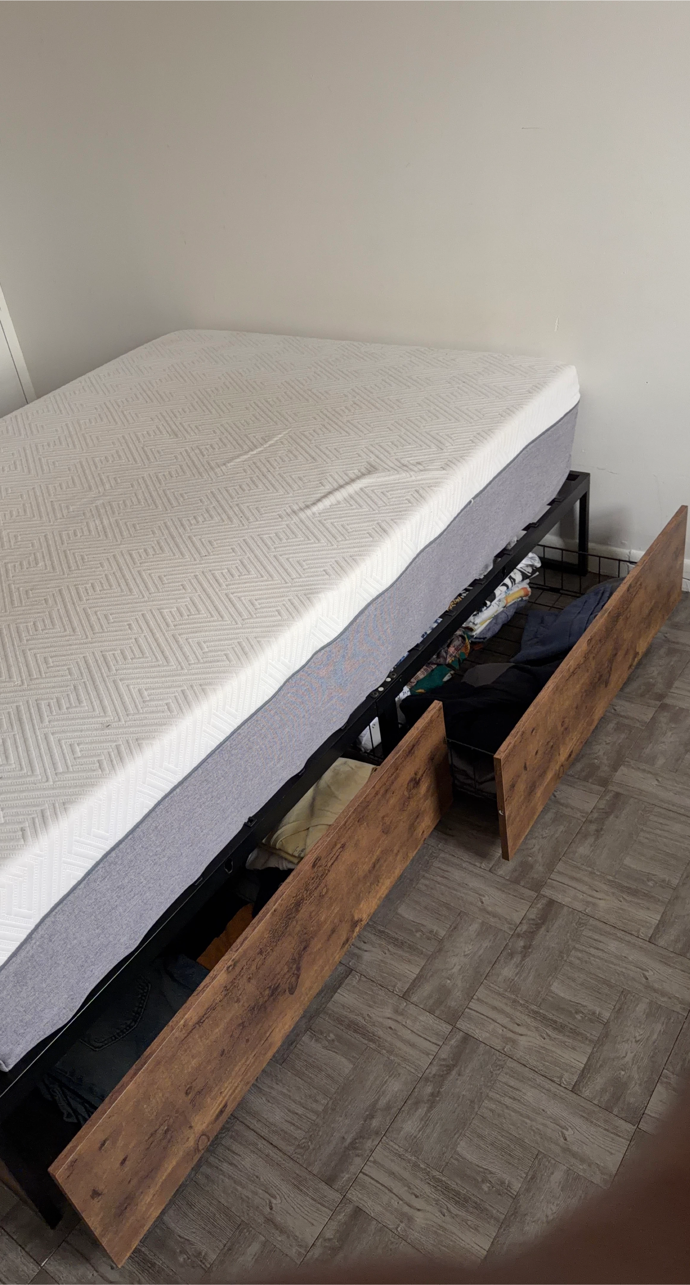 Queen Size Bed Frame with Storage Drawers