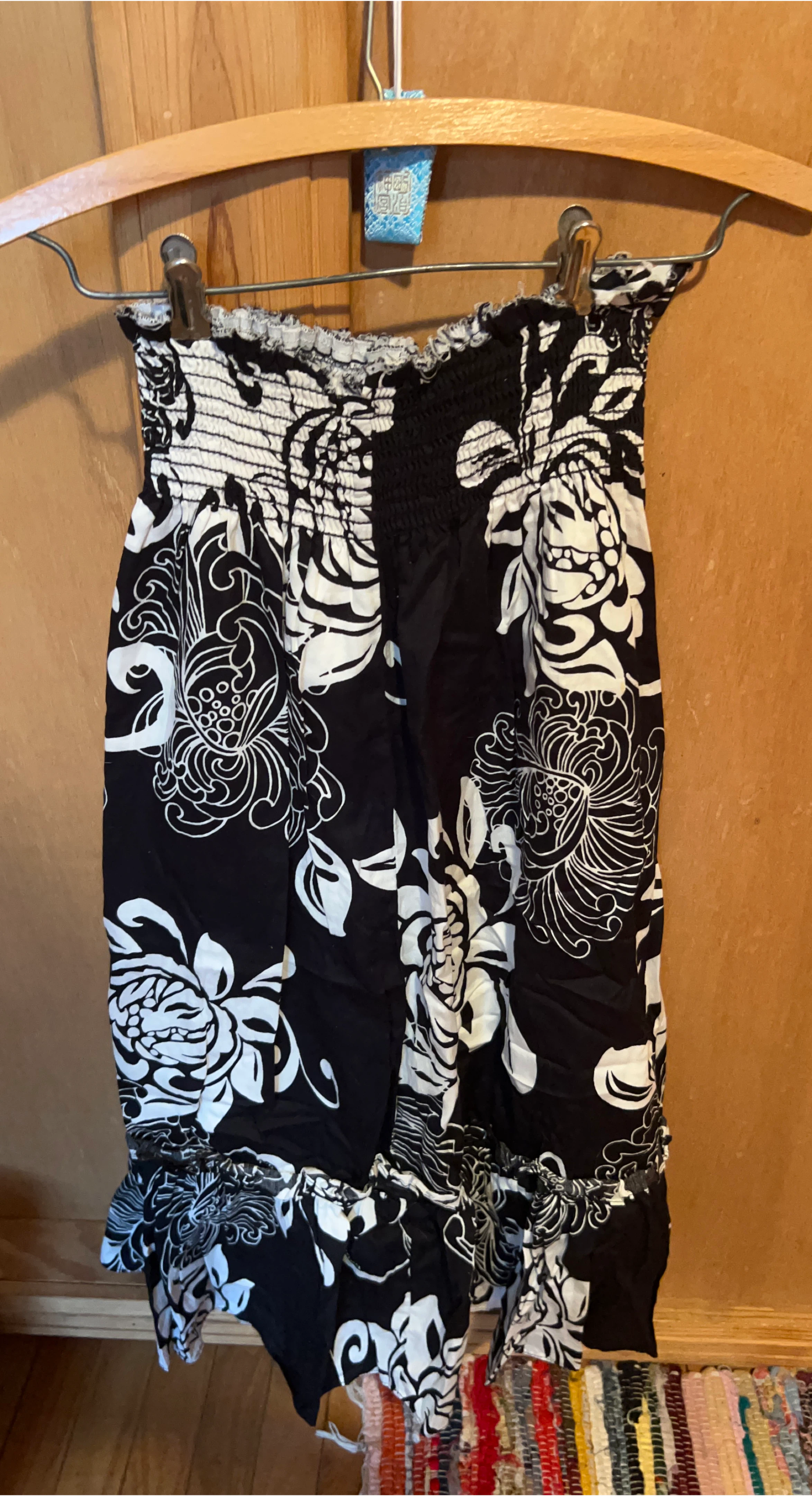 Black and White Floral Skirt