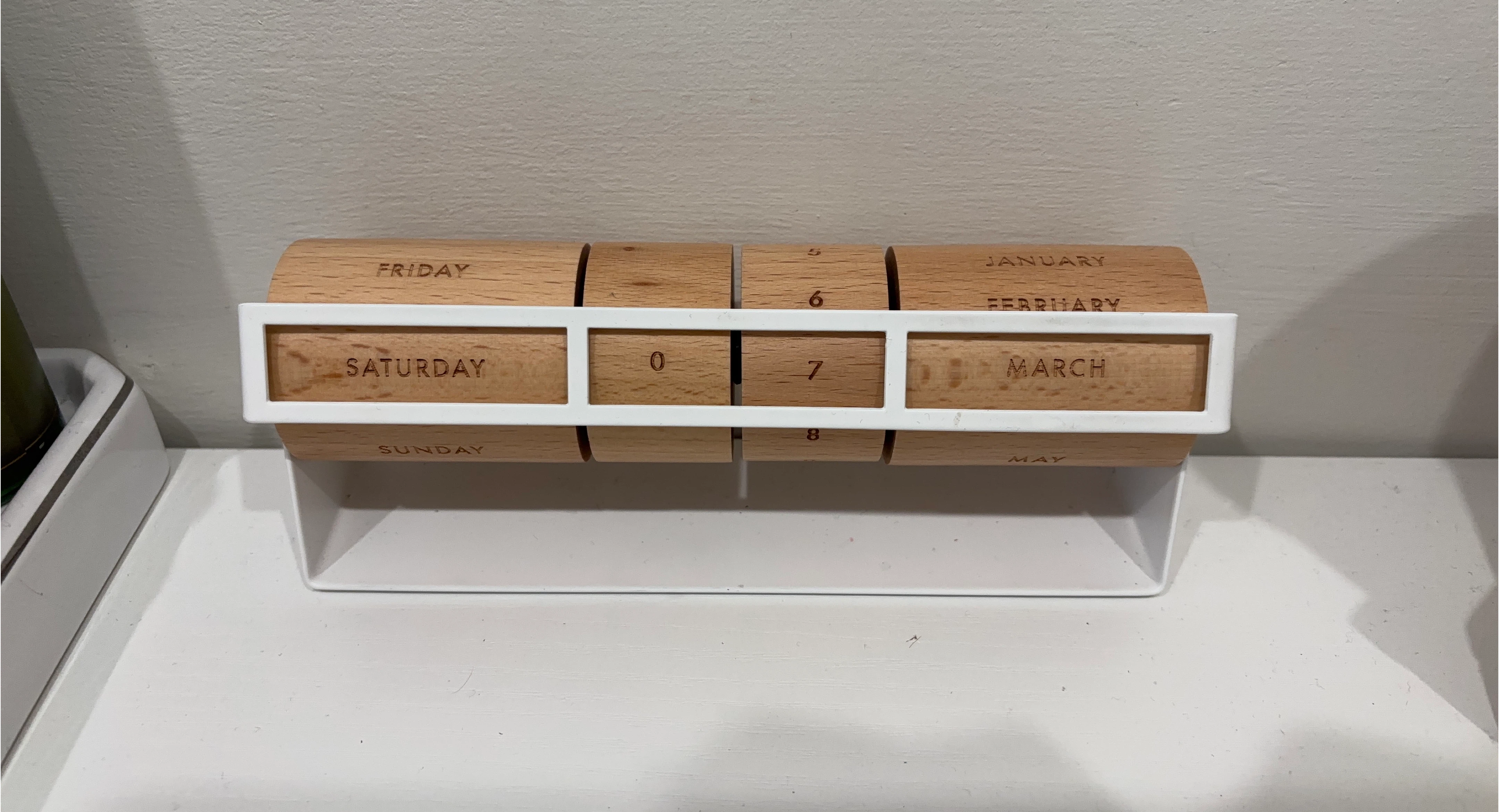 Wooden Perpetual Calendar with Stand