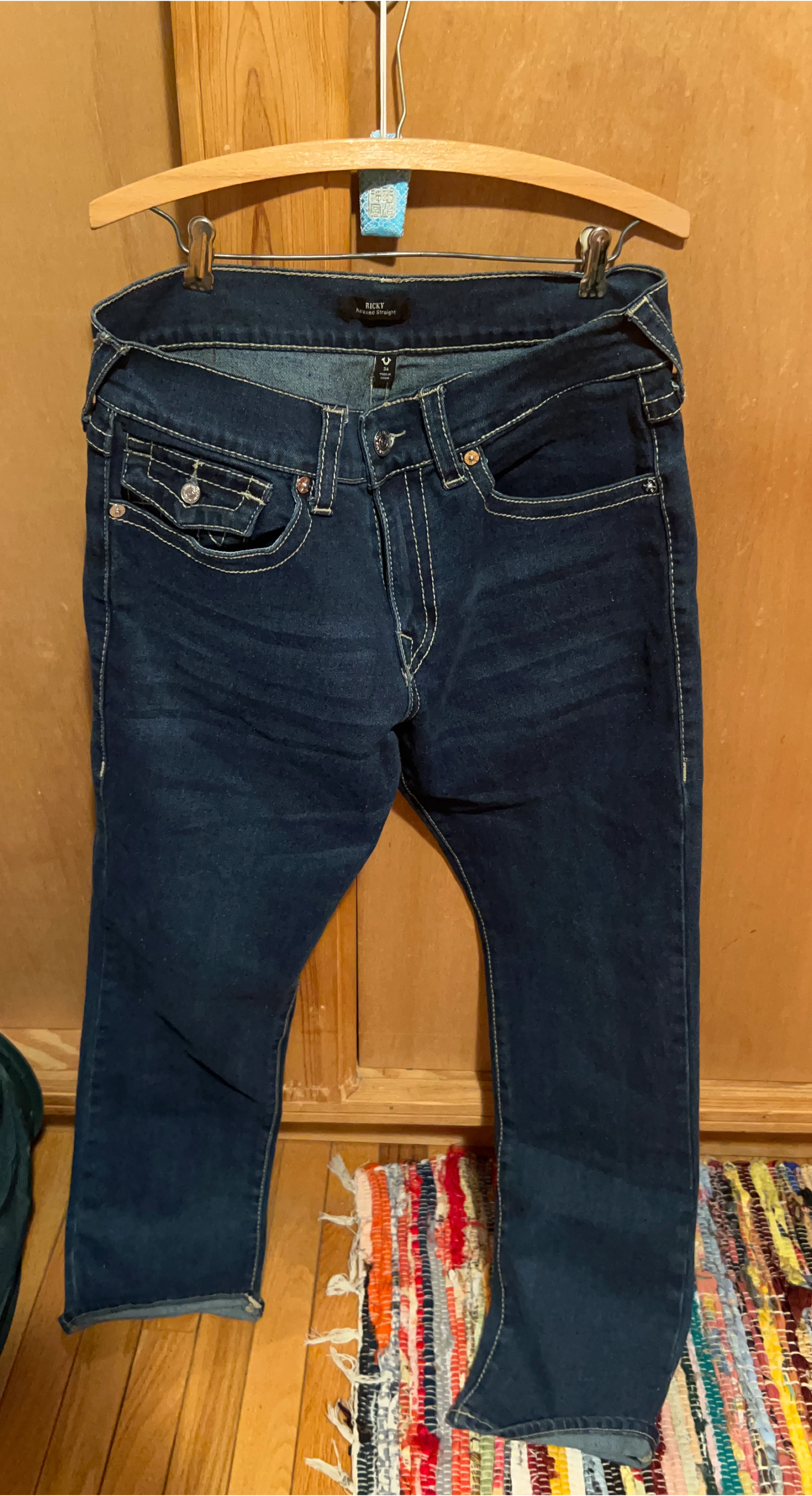 True Religion Ricky Relaxed Straight Jeans Size 34