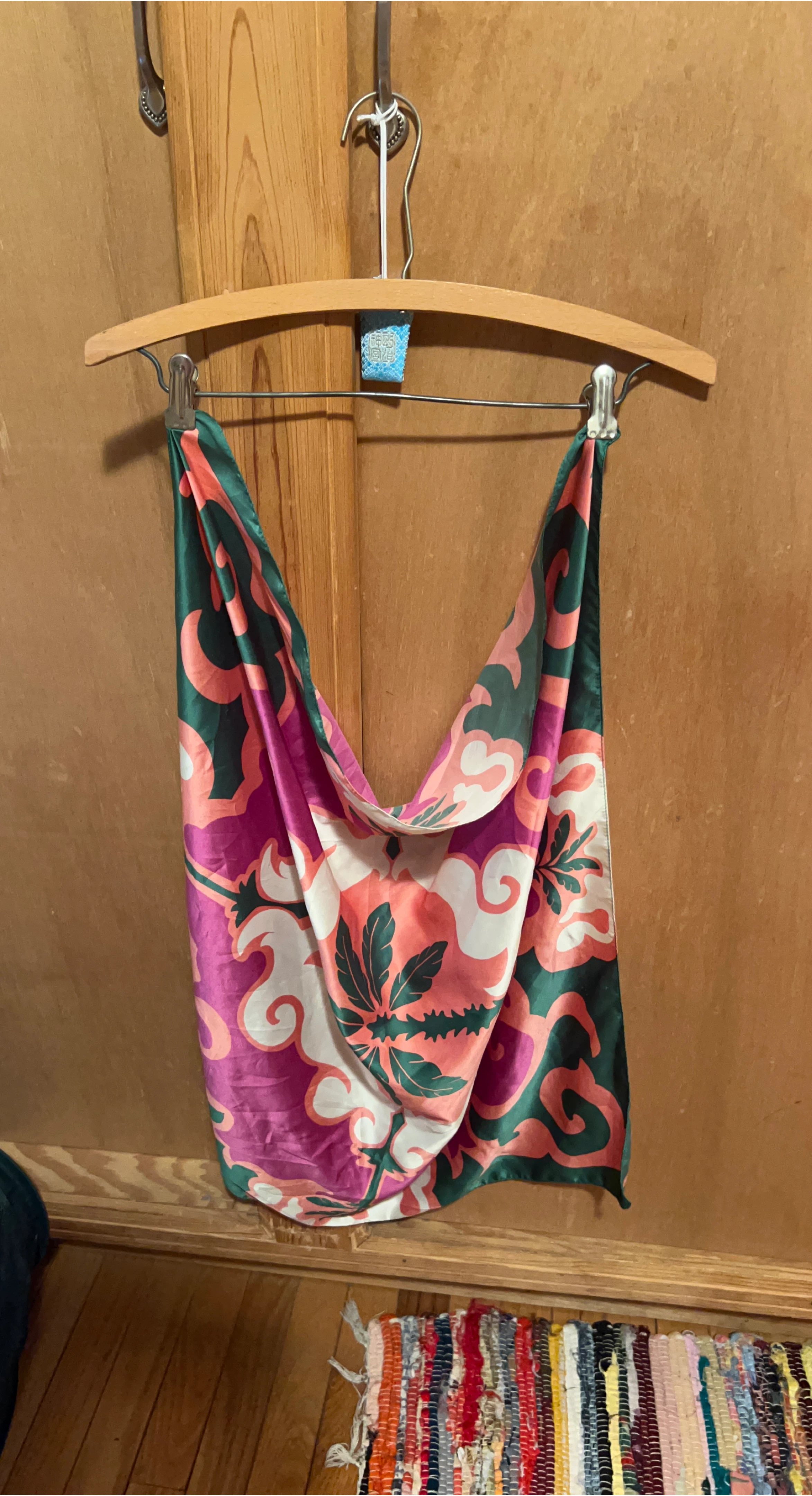 MNG Pink Green Floral Scarf