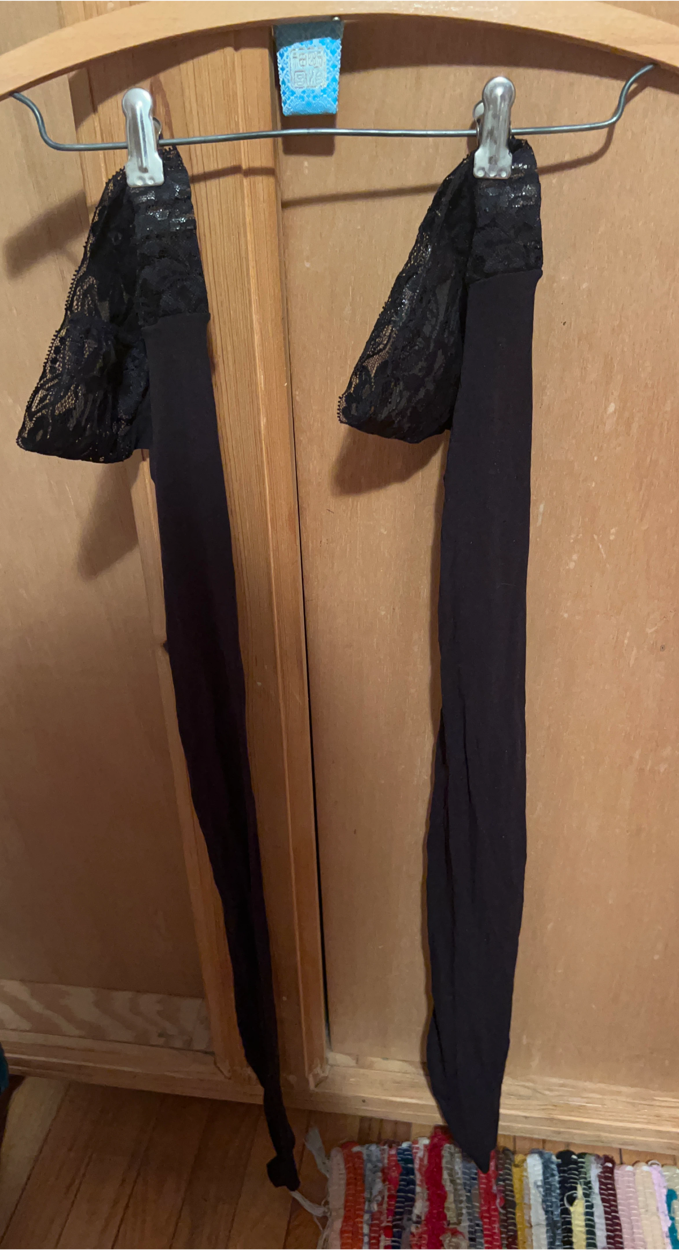 Black Lace Top Thigh High Stockings