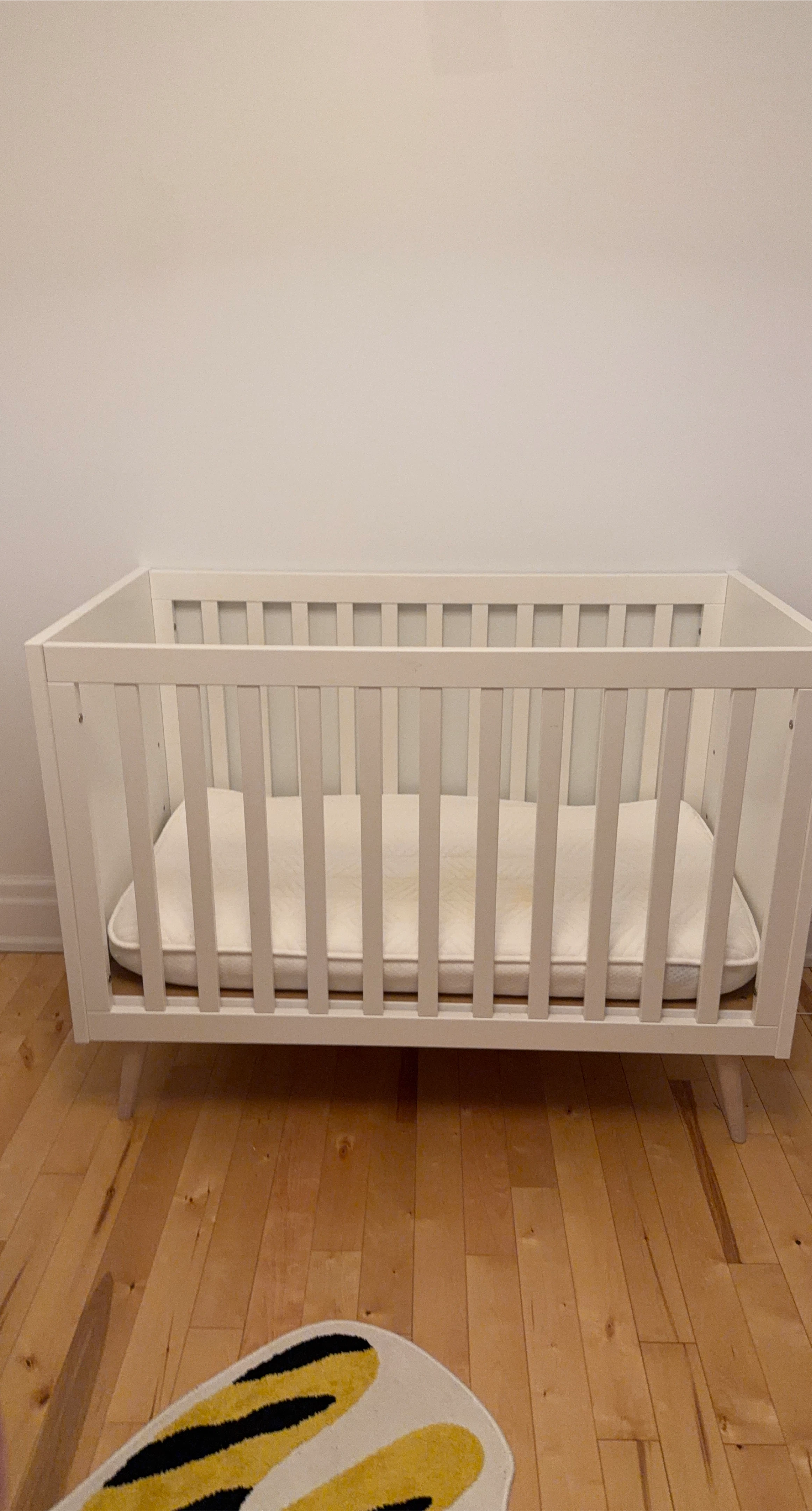 White Crib with Mattress