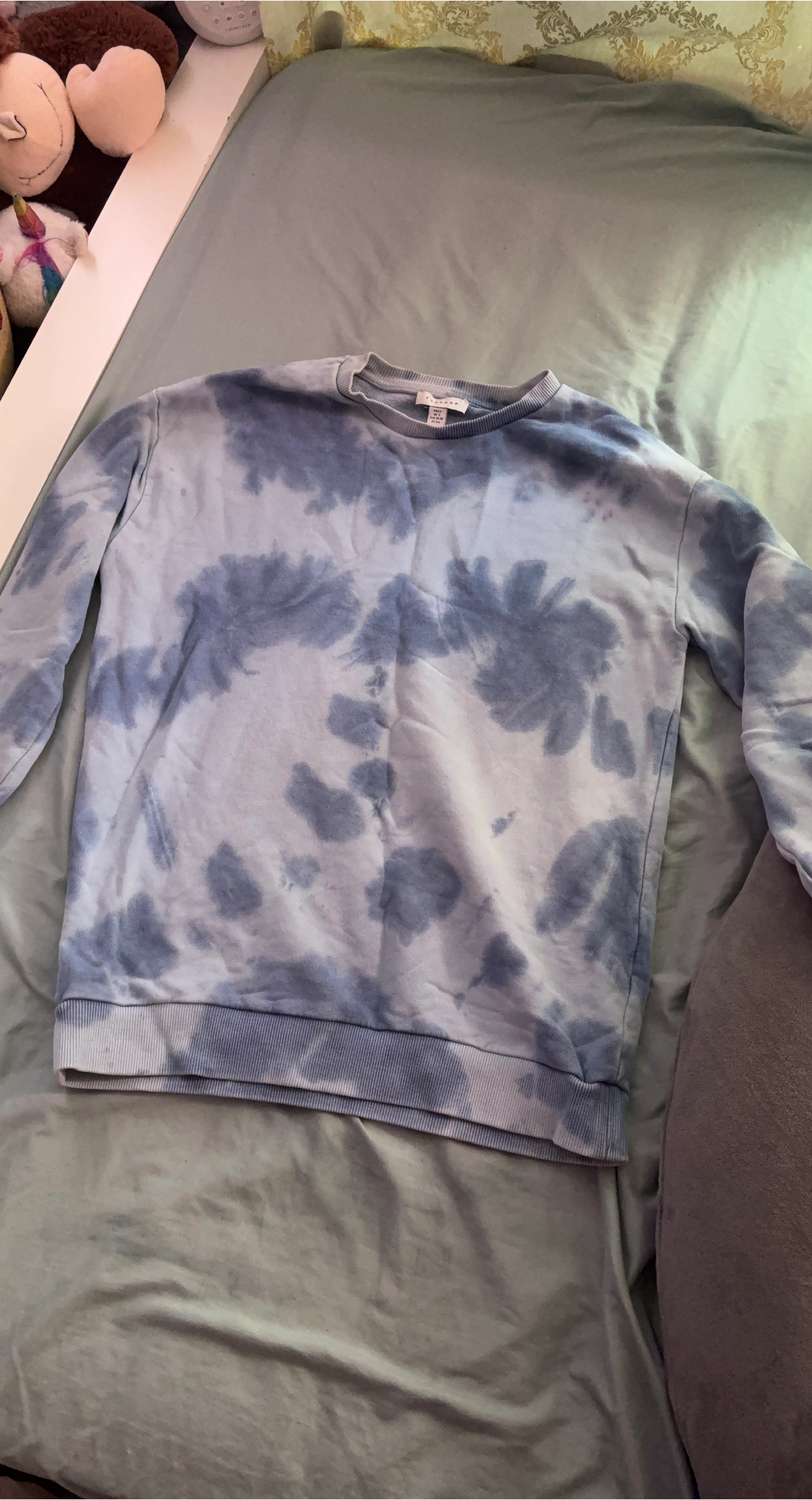 TOPSHOP Tie-Dye Crewneck Sweatshirt - Tall Size S