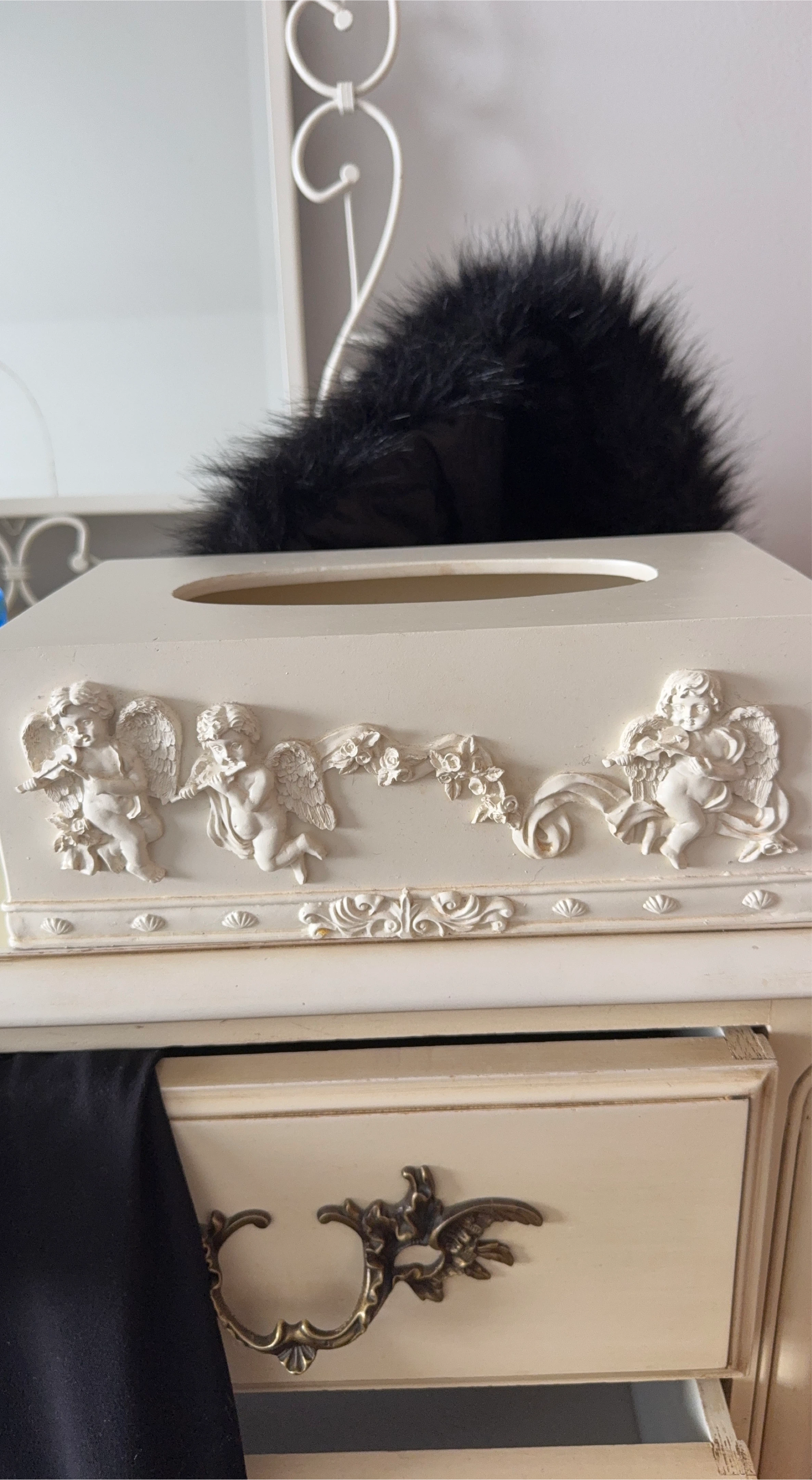 Ornate Cherub Tissue Box Cover
