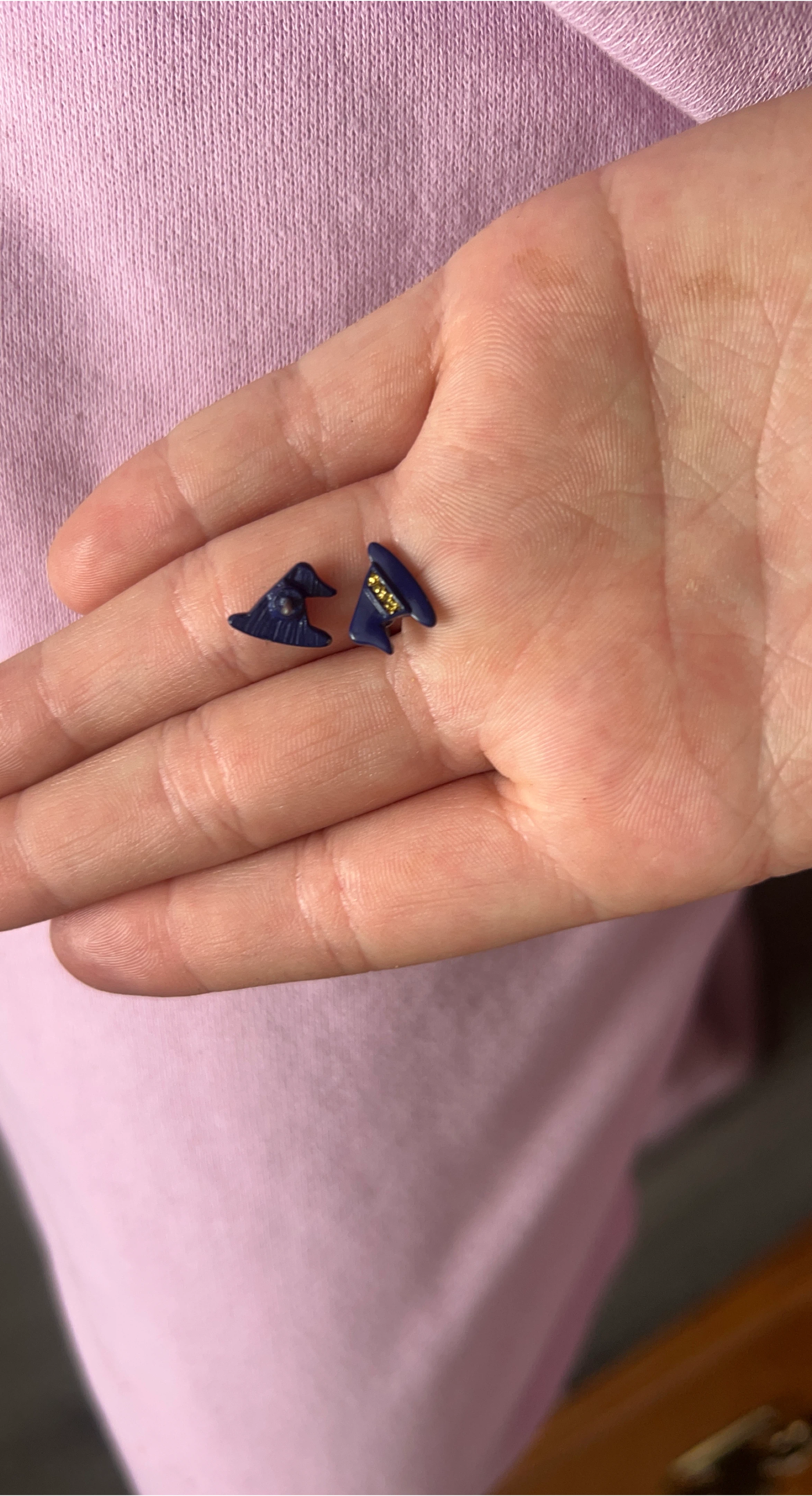 Blue Wizard Hat Earrings