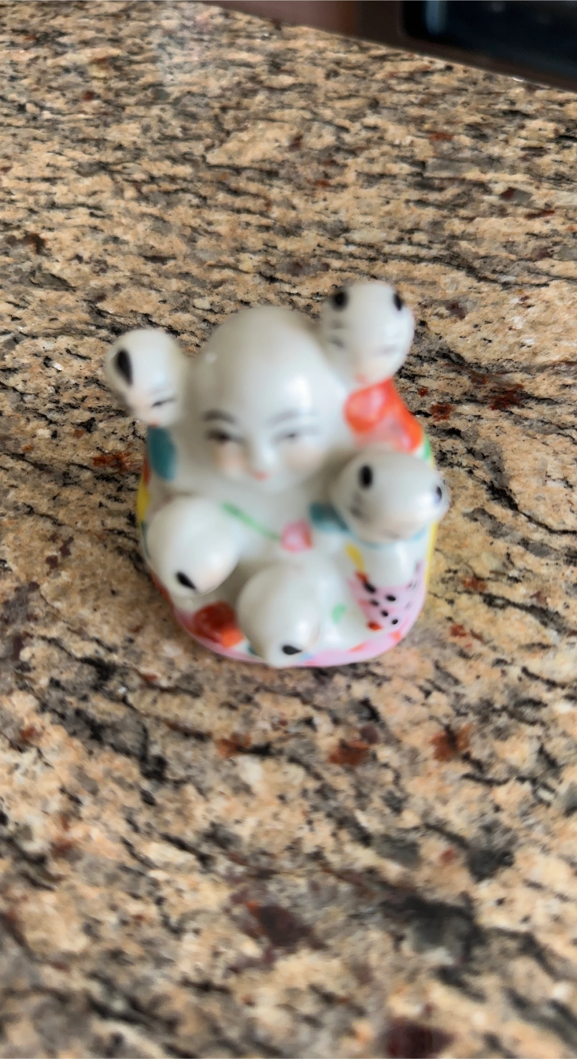 Ceramic Buddha Figurine with Babies