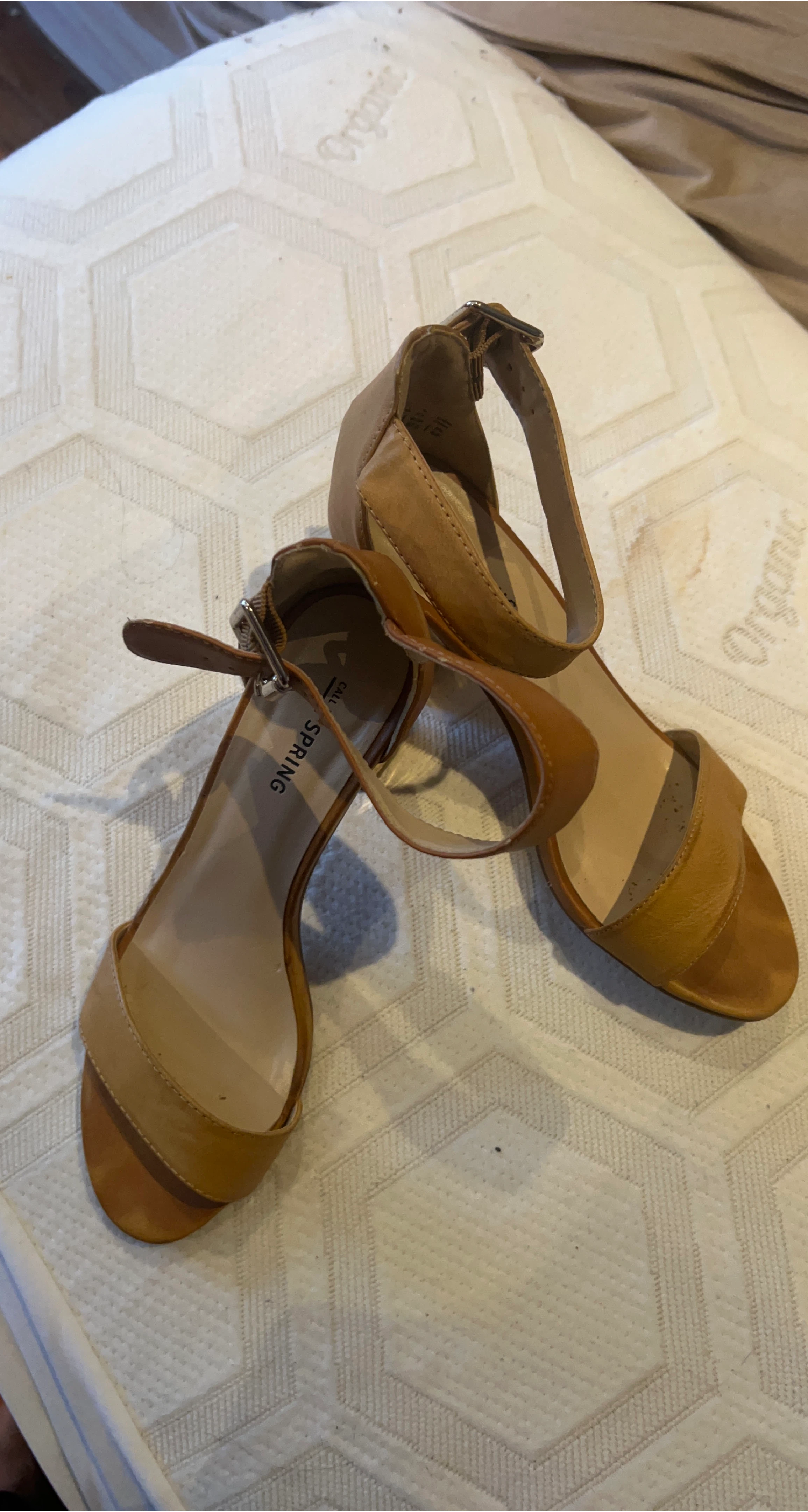 Call It Spring Women's Tan Heeled Sandals Size 8