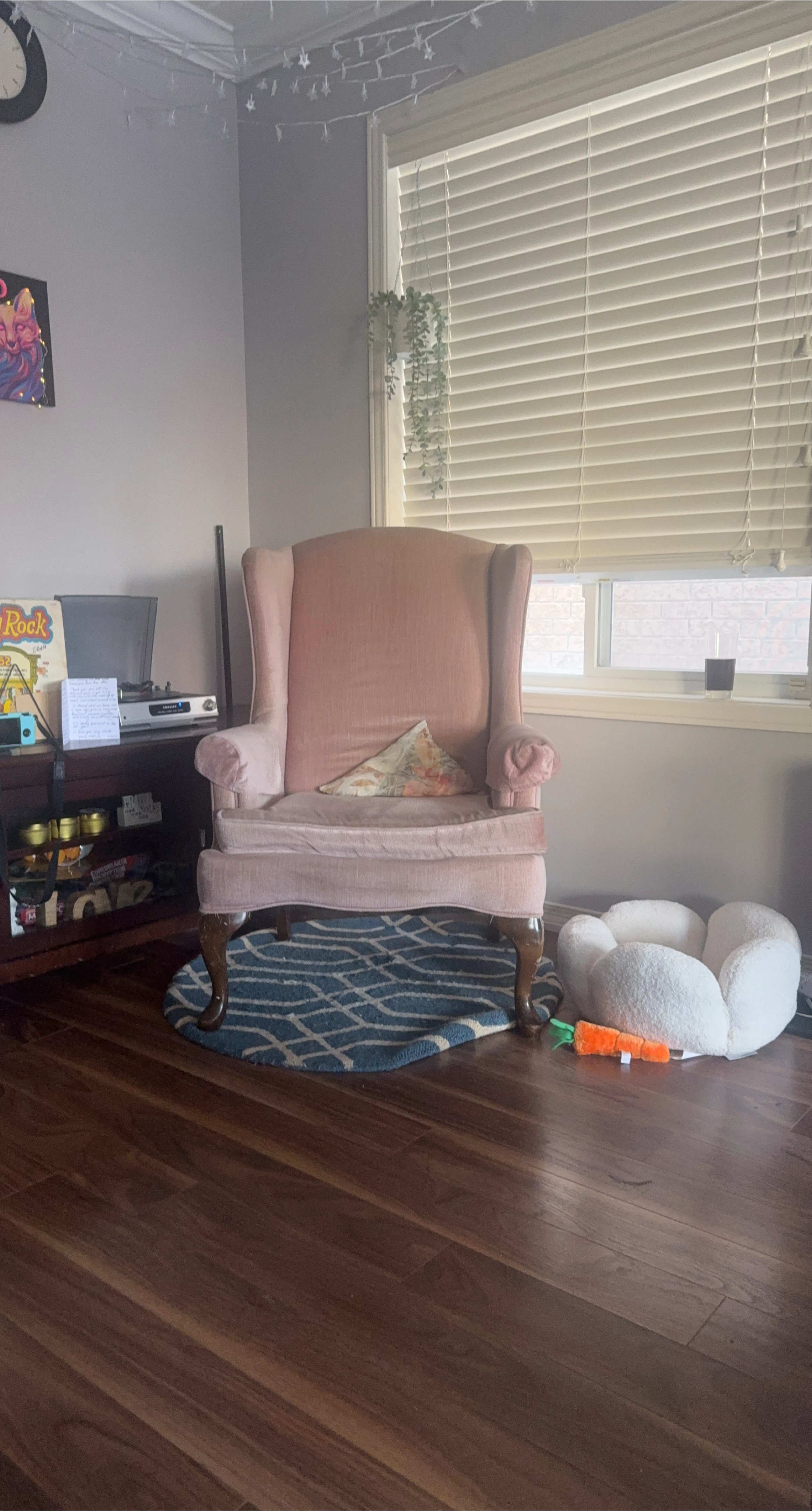 Pink Wingback Accent Chair