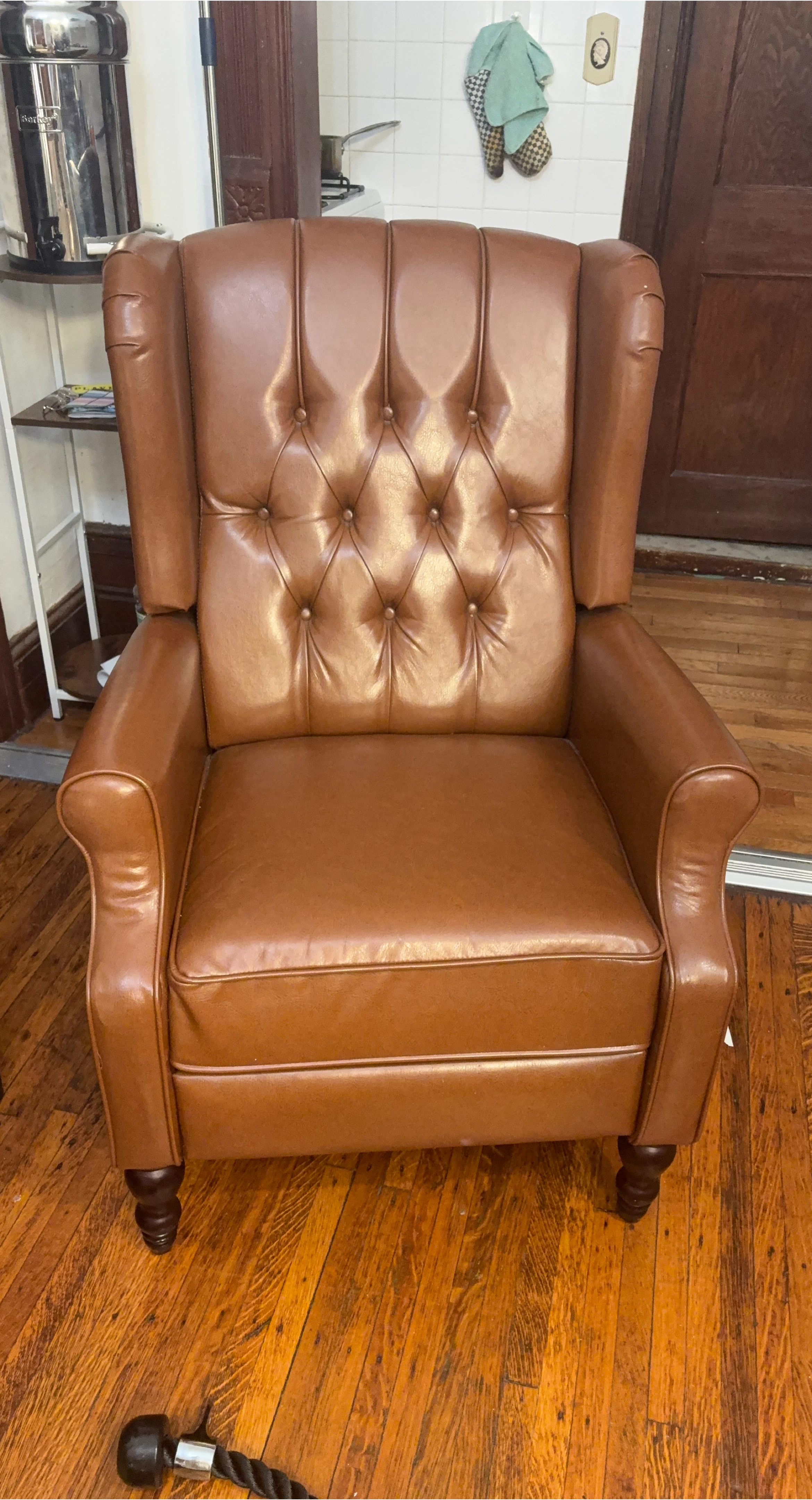 Brown Tufted Wingback Recliner Chair
