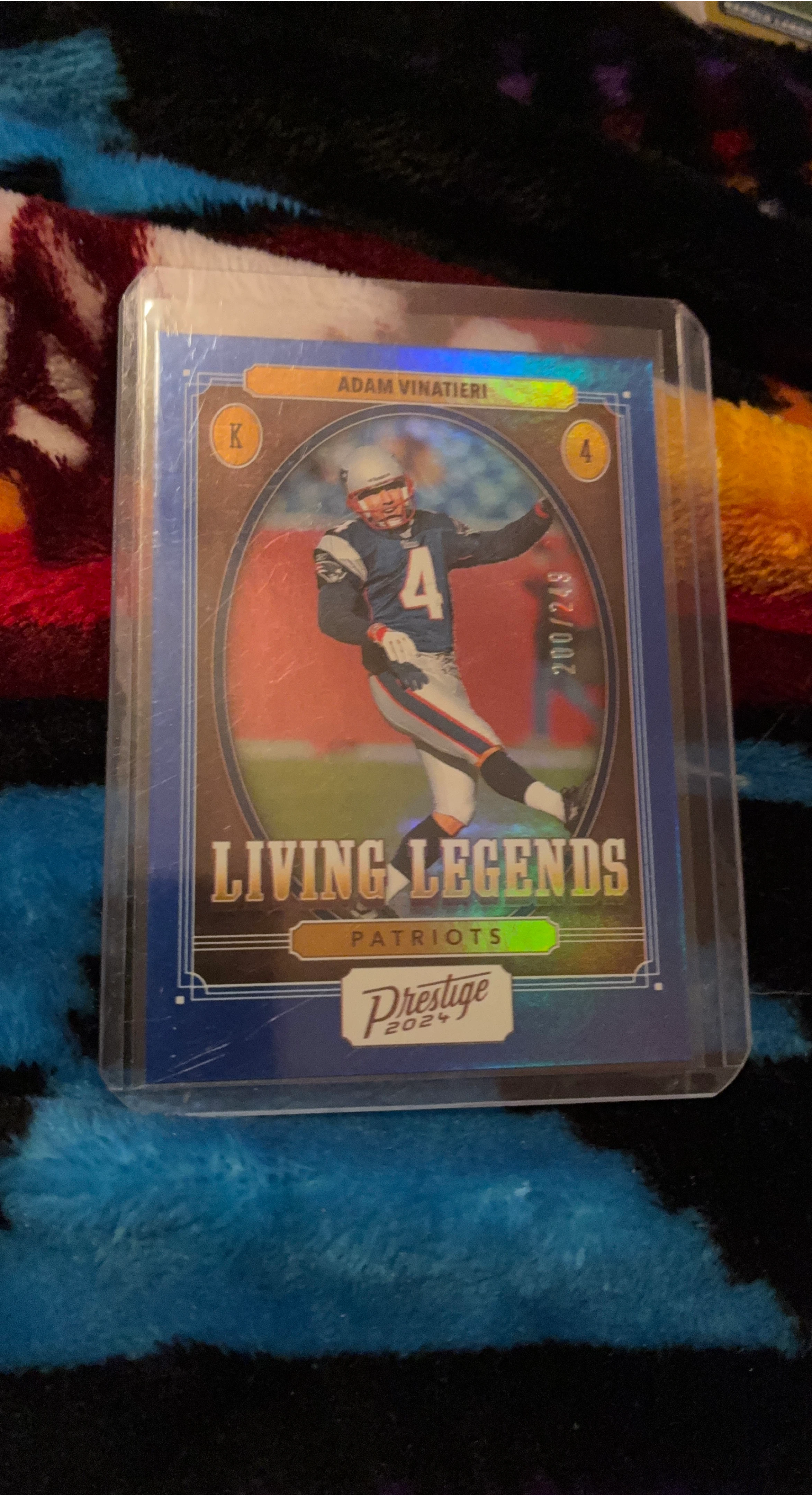 2024 Prestige Adam Vinatieri Patriots Football Card 200/249