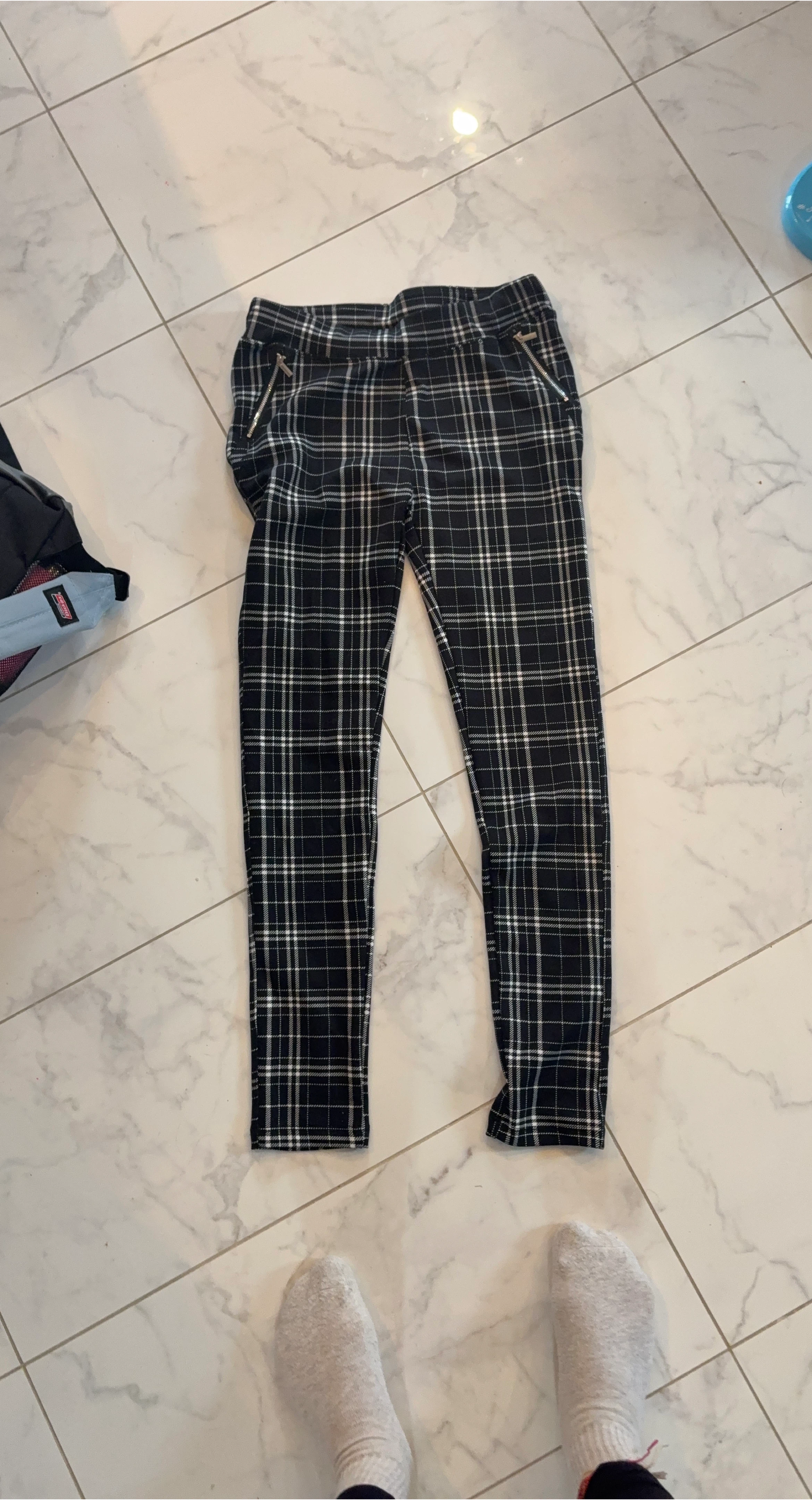 Plaid skinny pants