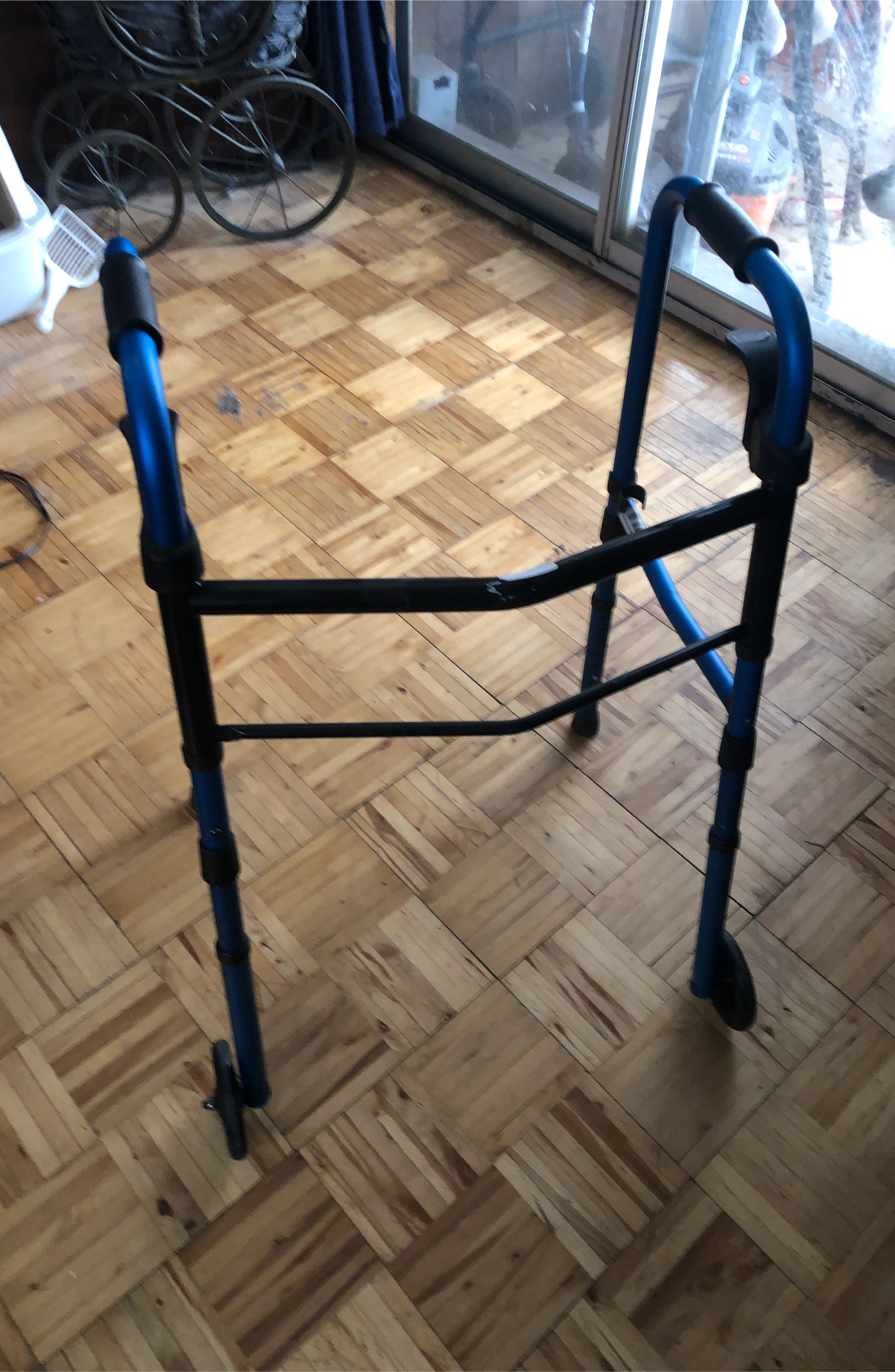 Blue Lightweight Walker with Wheels