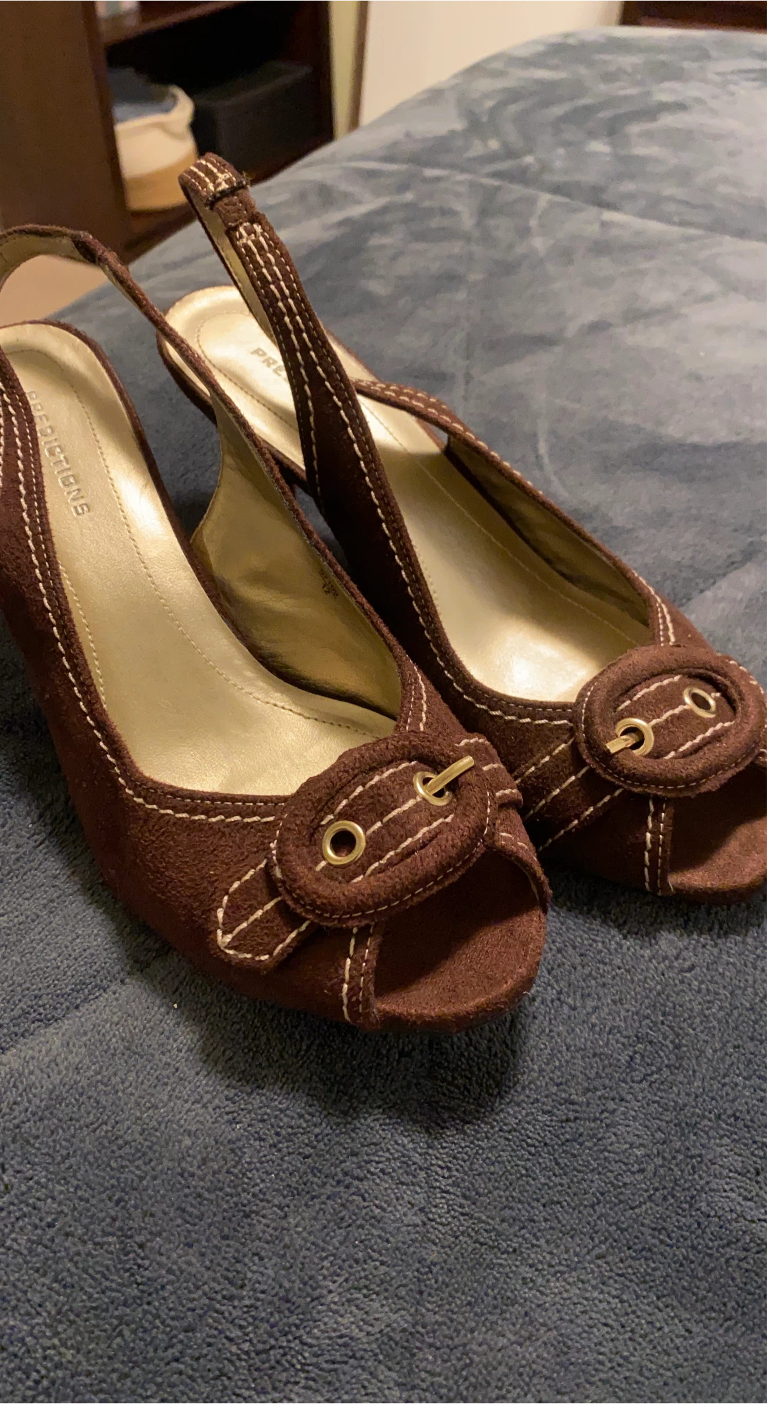 Predictions Women's Brown Slingback Heels