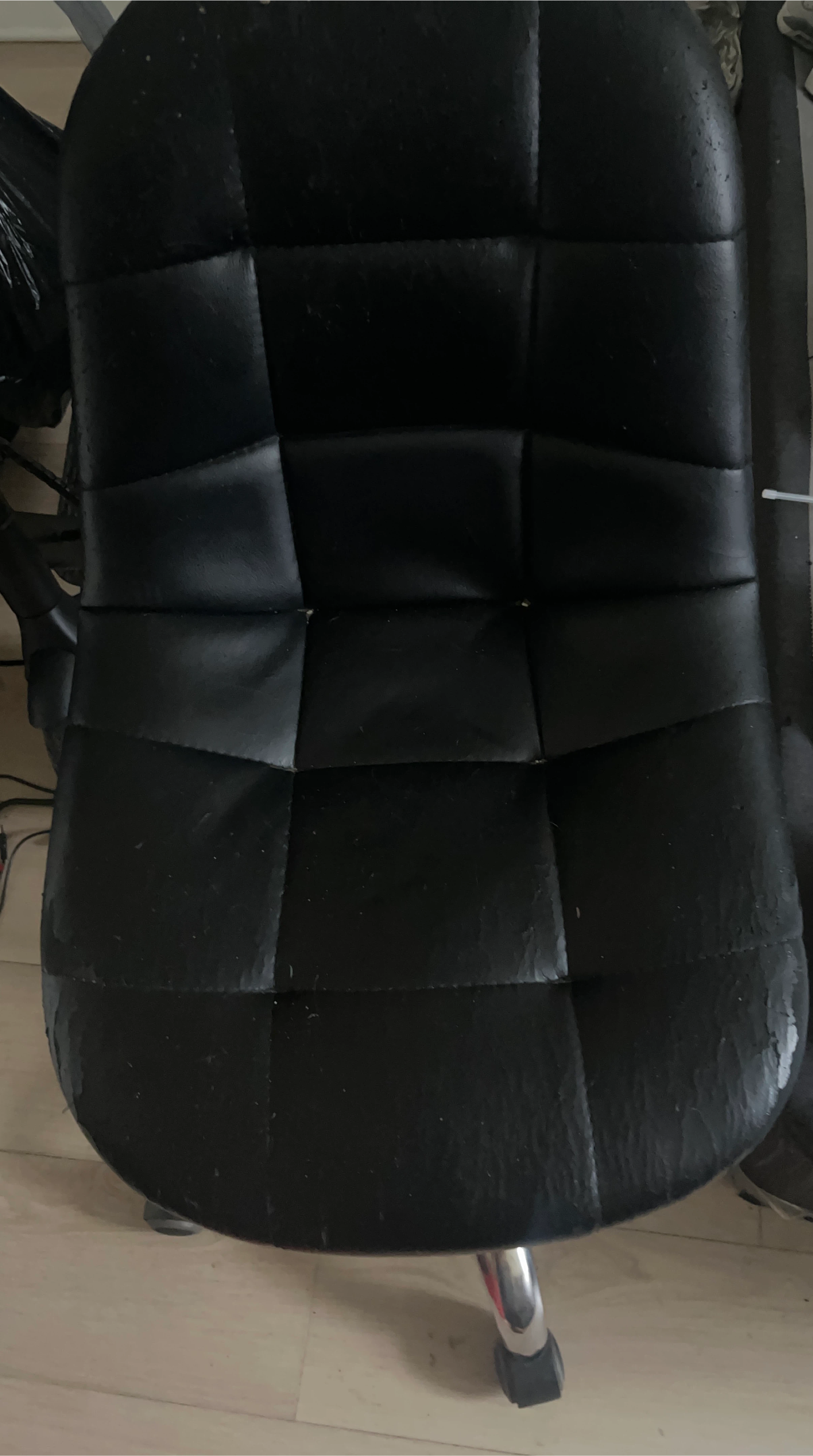Black Faux Leather Office Chair