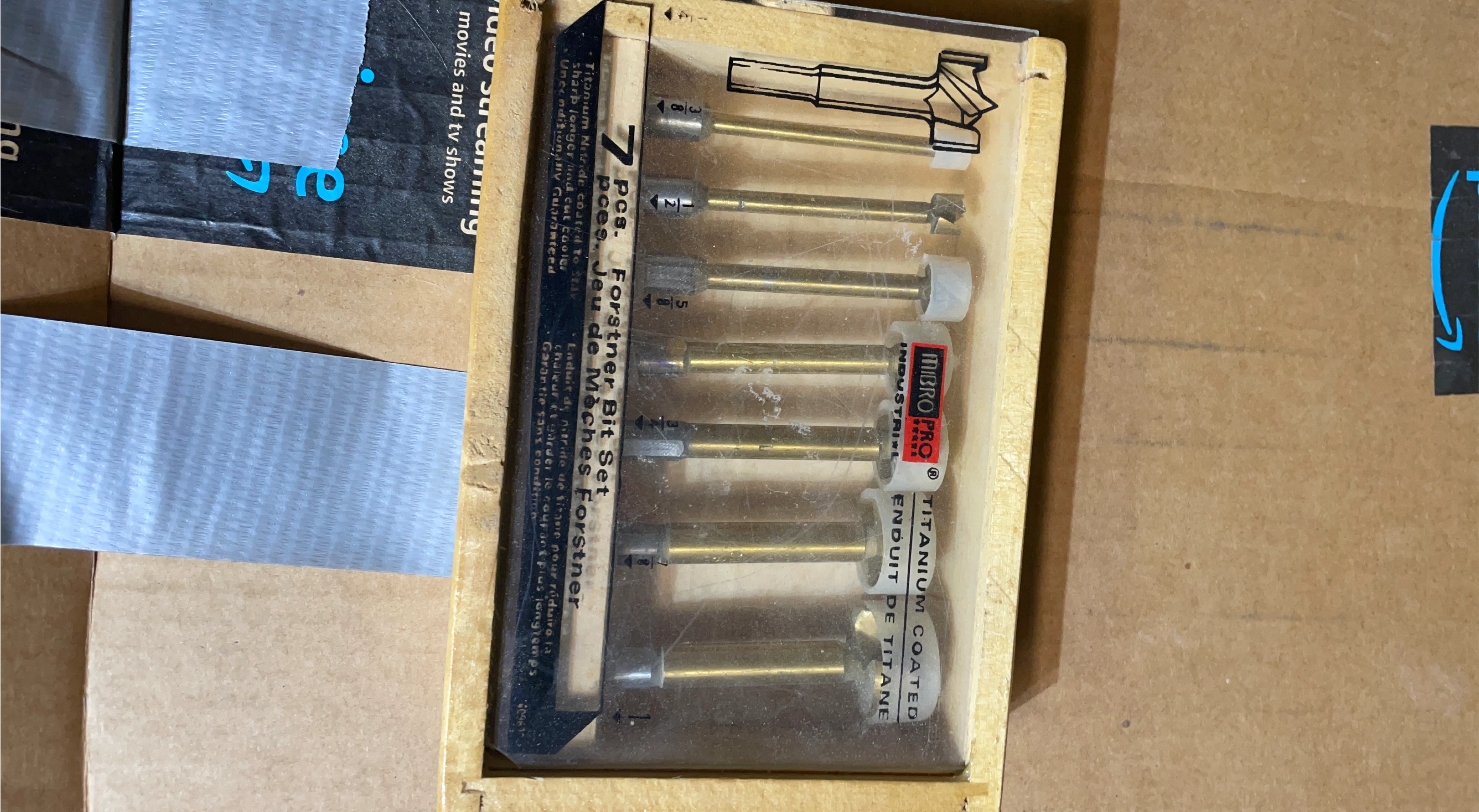 MIBRO PRO 7-Piece Titanium Coated Forstner Bit Set