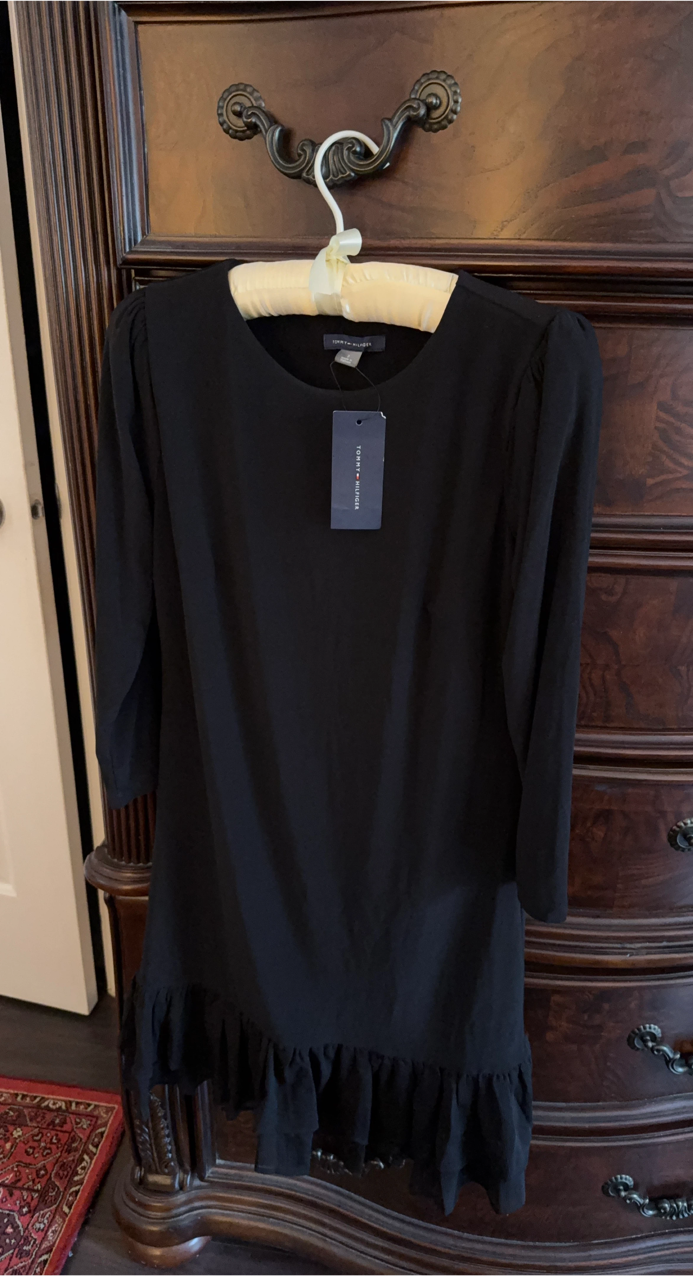 Tommy Hilfiger Black Ruffled Dress