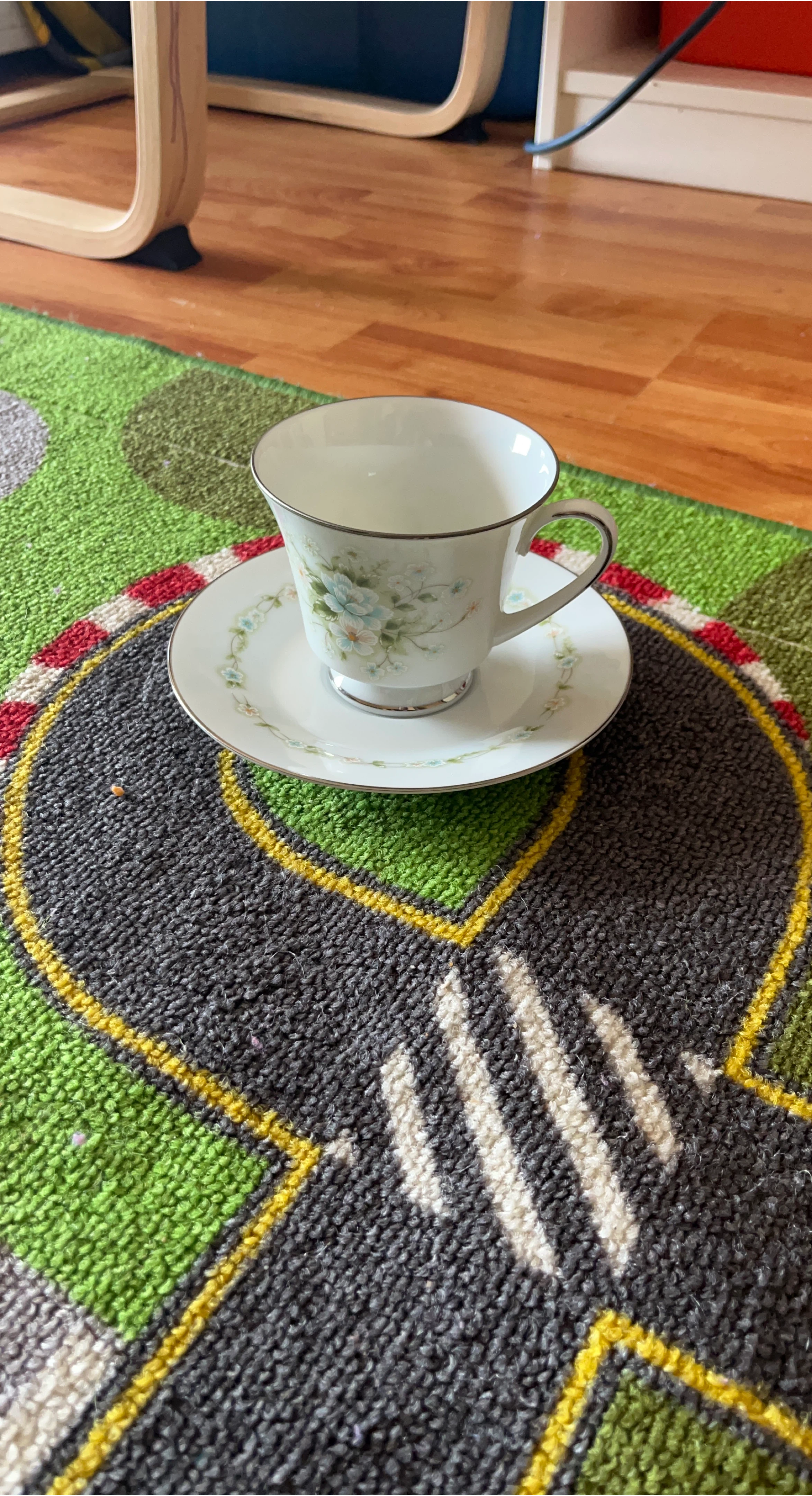Continental Fine China "Poetry" Tea Cup and Saucer Set