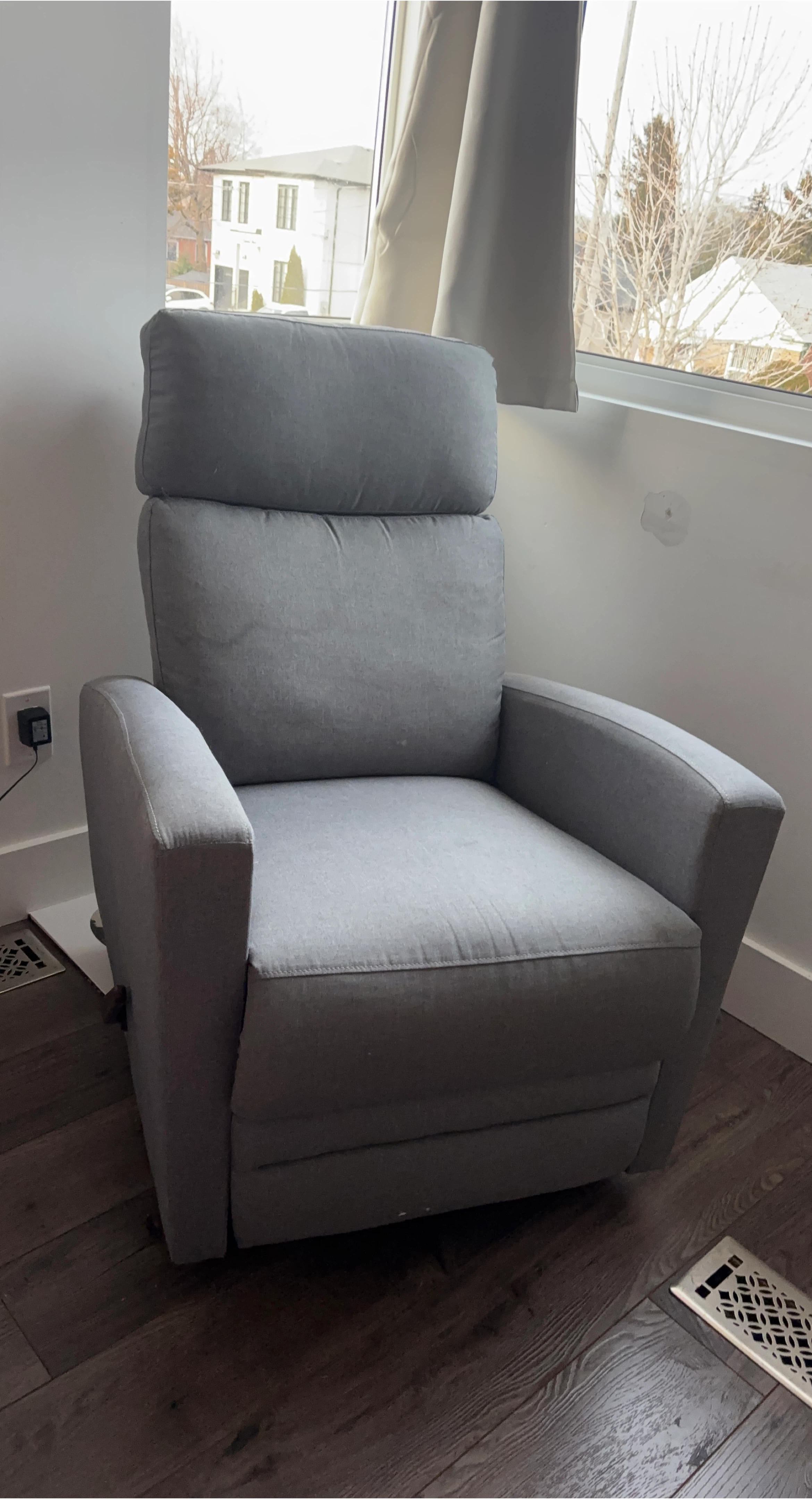 Grey Fabric Recliner Chair