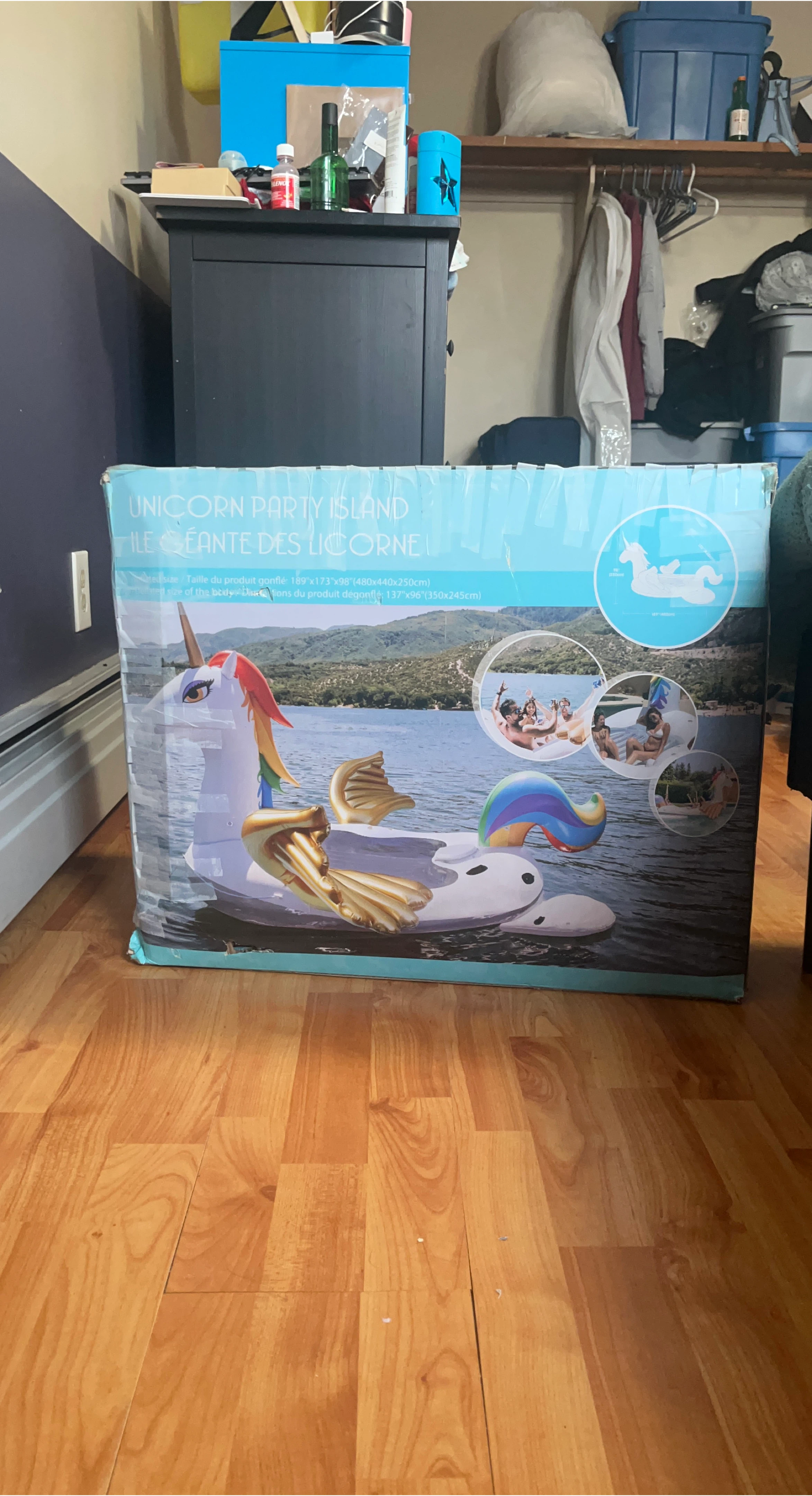 Unicorn Party Island Inflatable Pool Float
