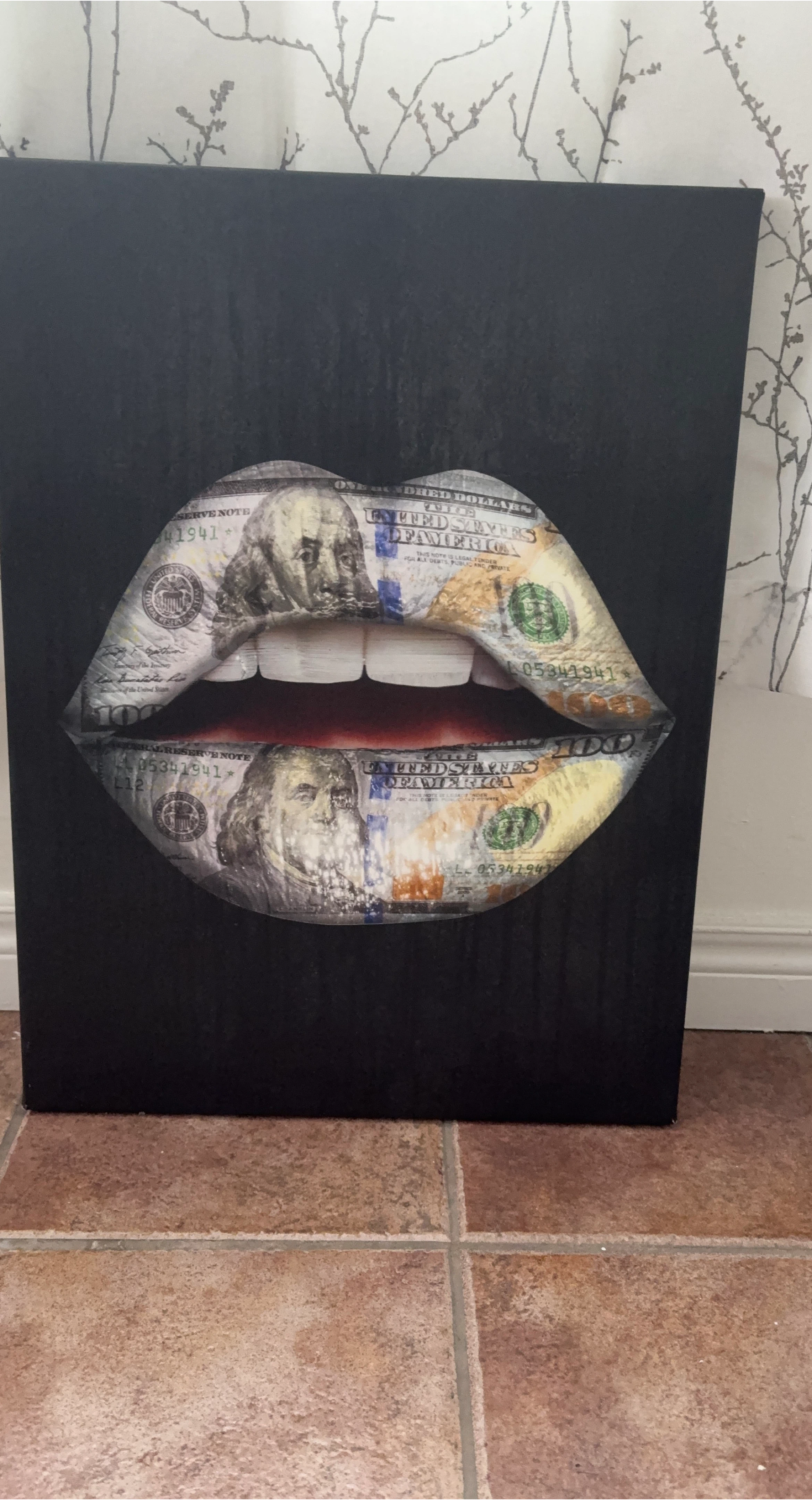 Canvas Print - Lips with Money Design