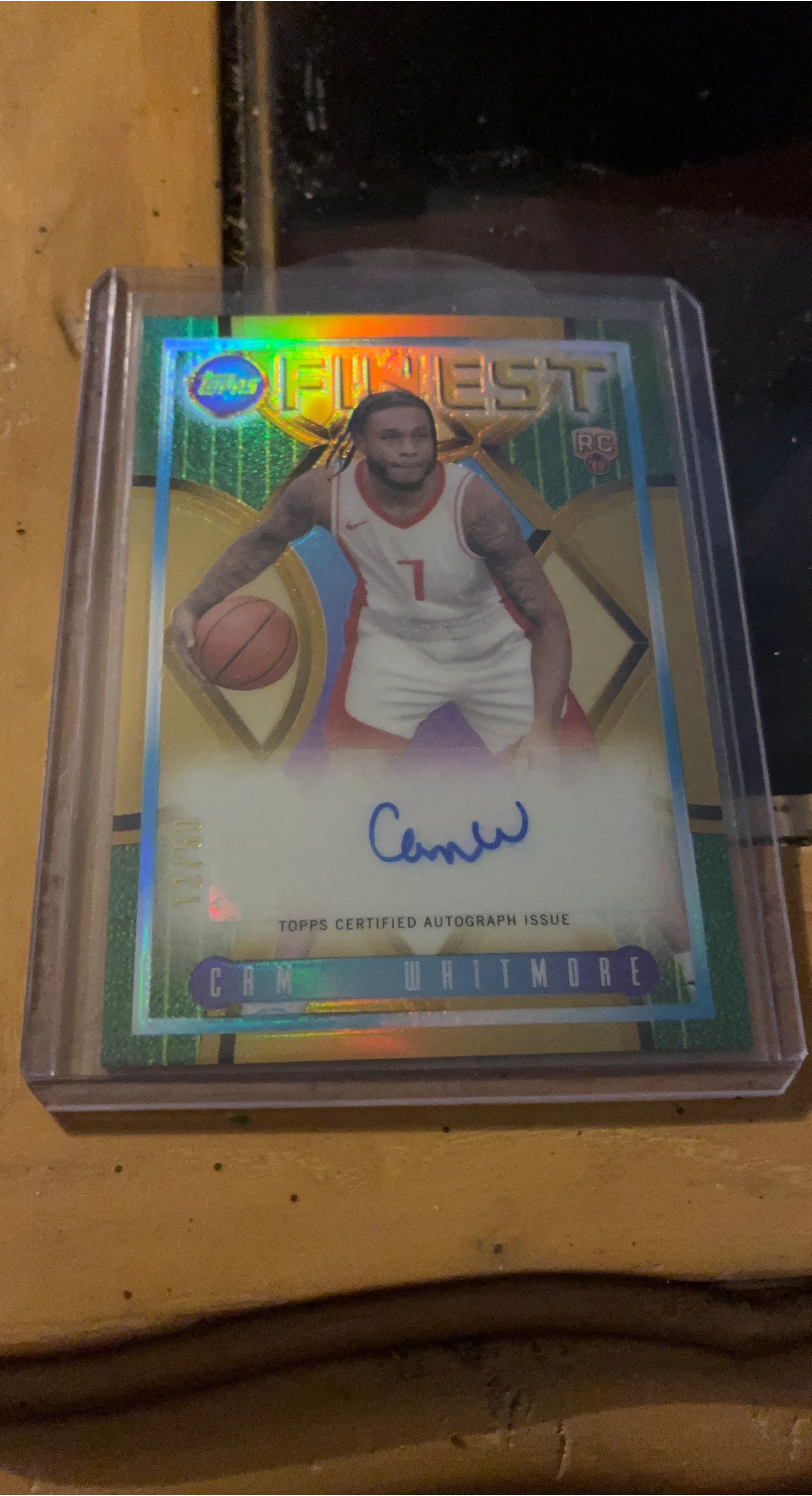 Topps Finest Cam Whitmore Certified Autograph RC Card