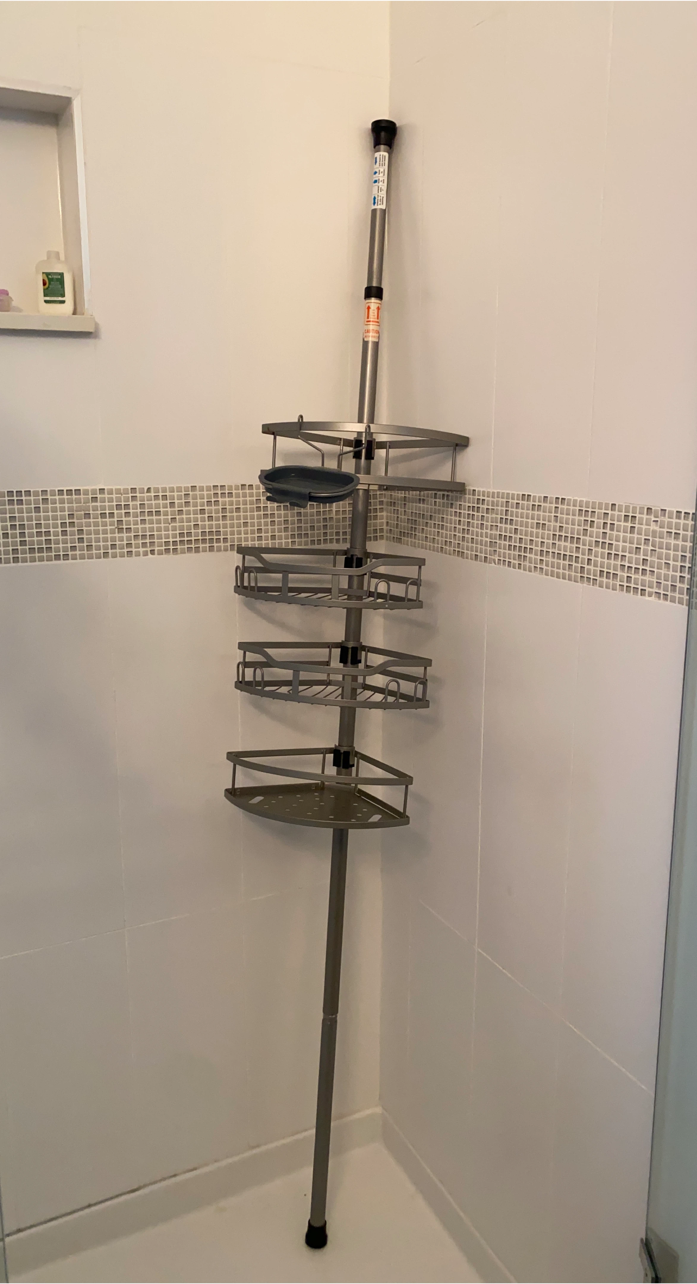 Tension Corner Shower Caddy with 4 Shelves