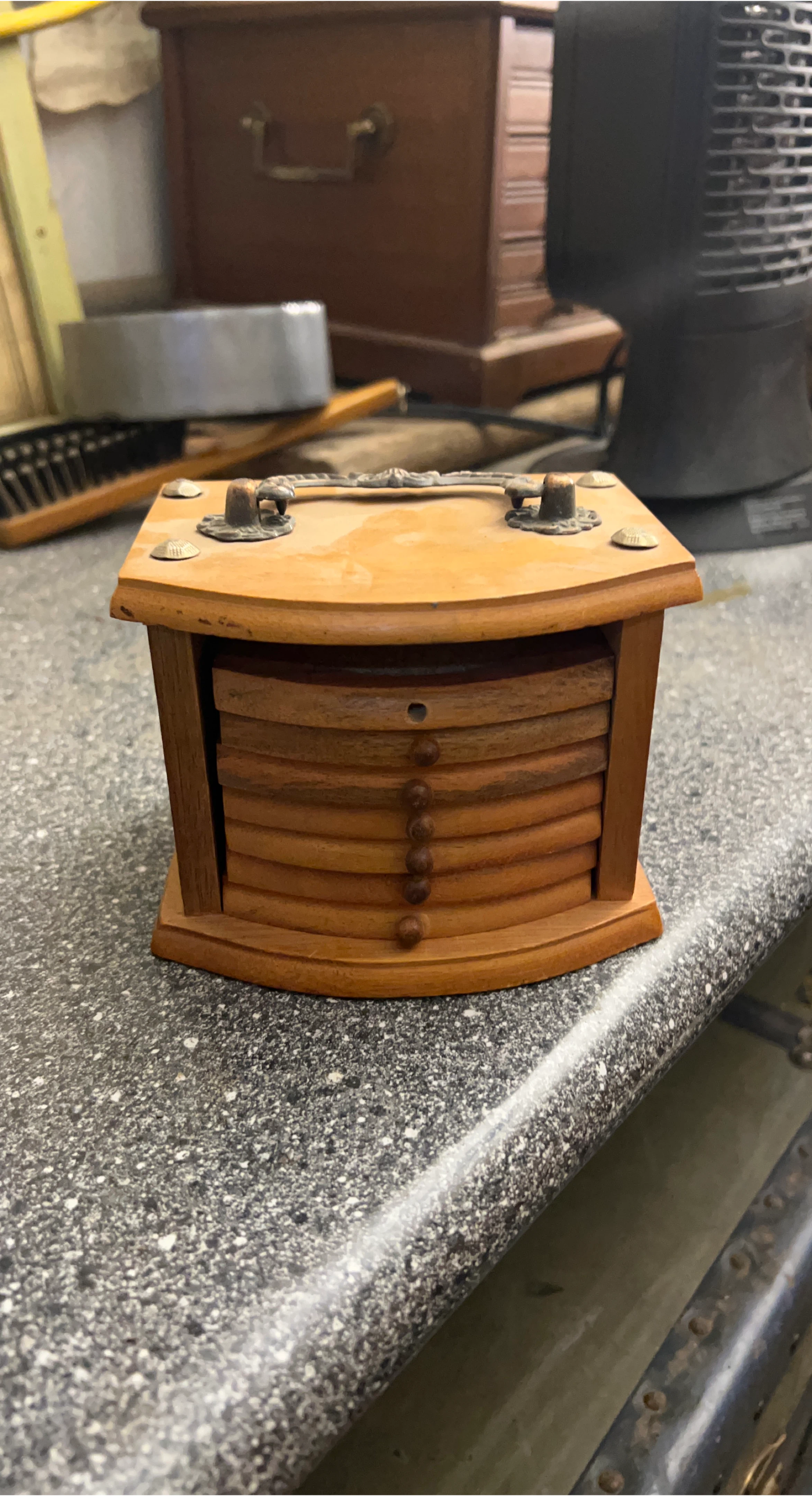 Wooden Coaster Set with Holder