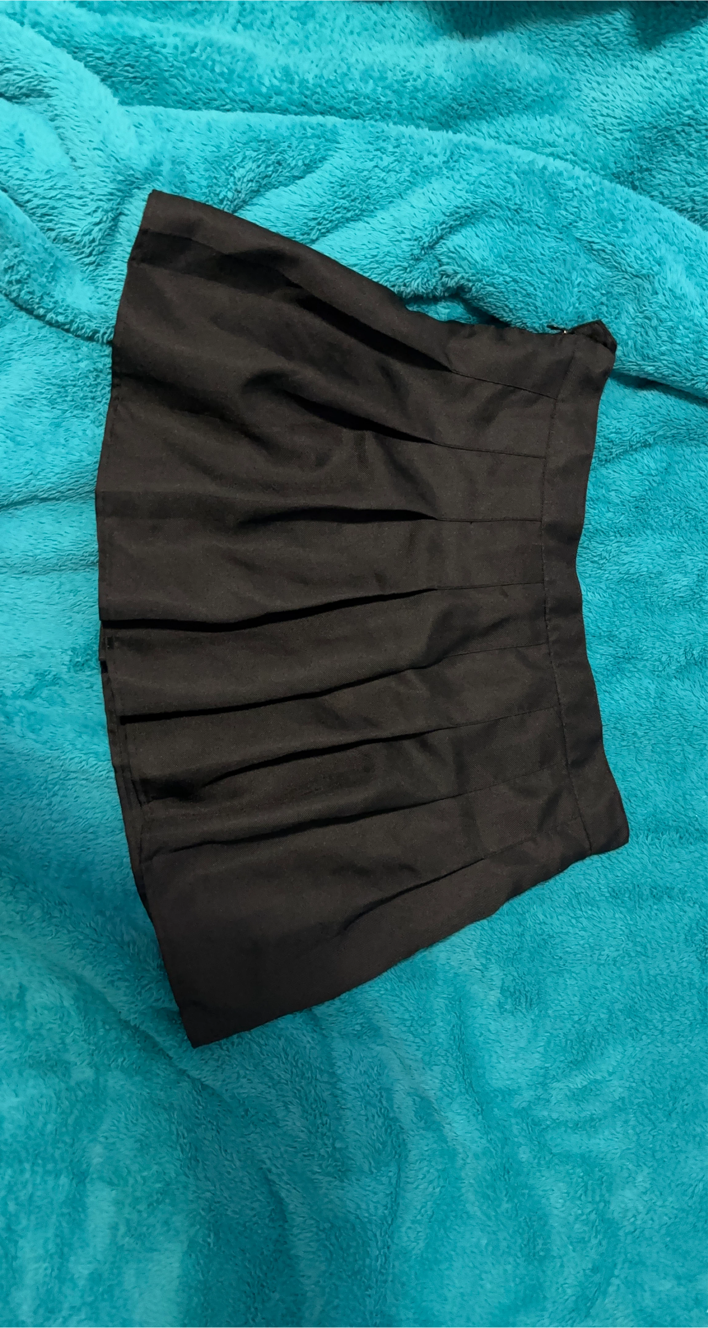 Black Pleated Mini Skirt