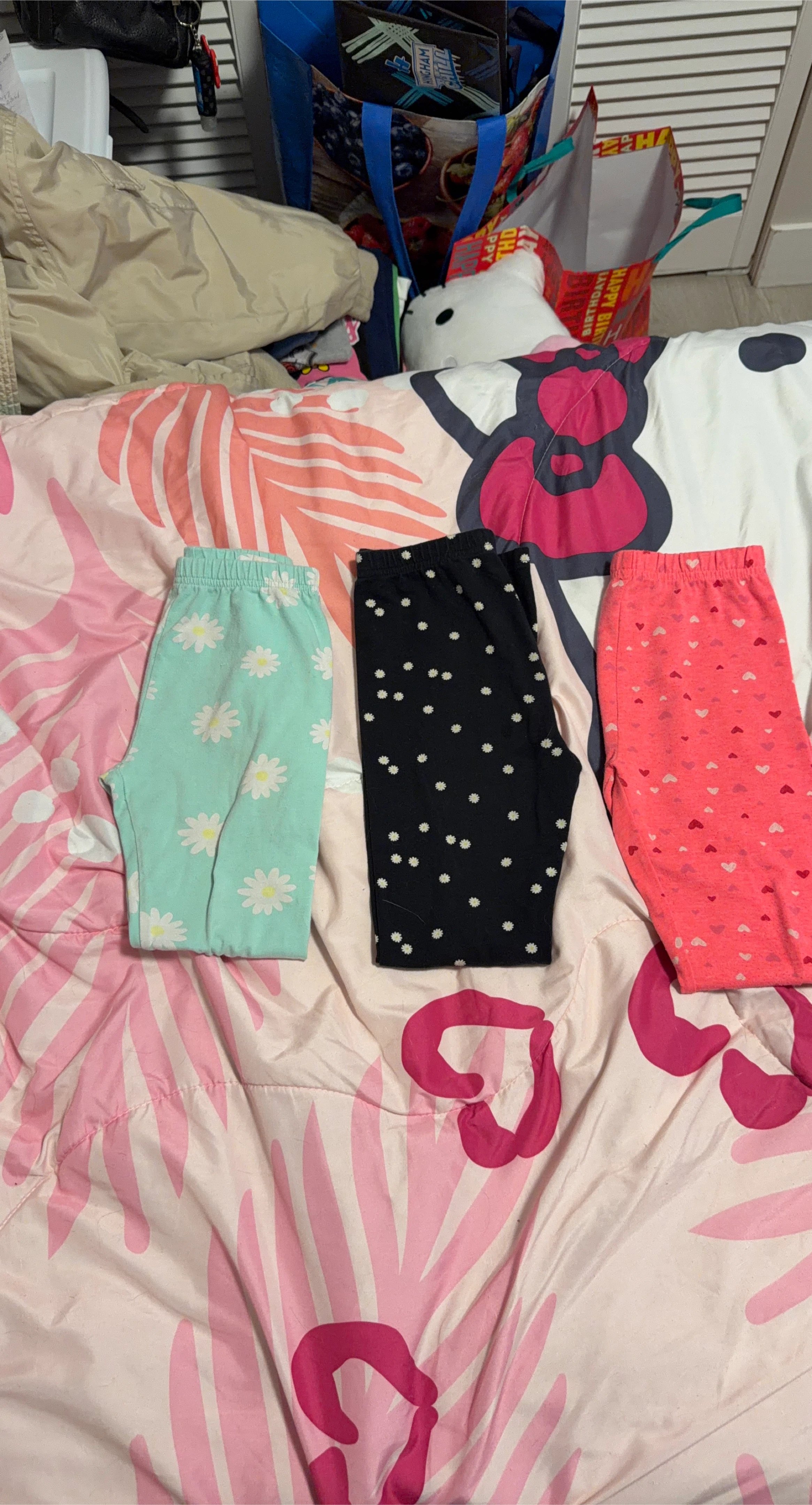 Three Pairs of Girls Leggings Size Medium (7-8)