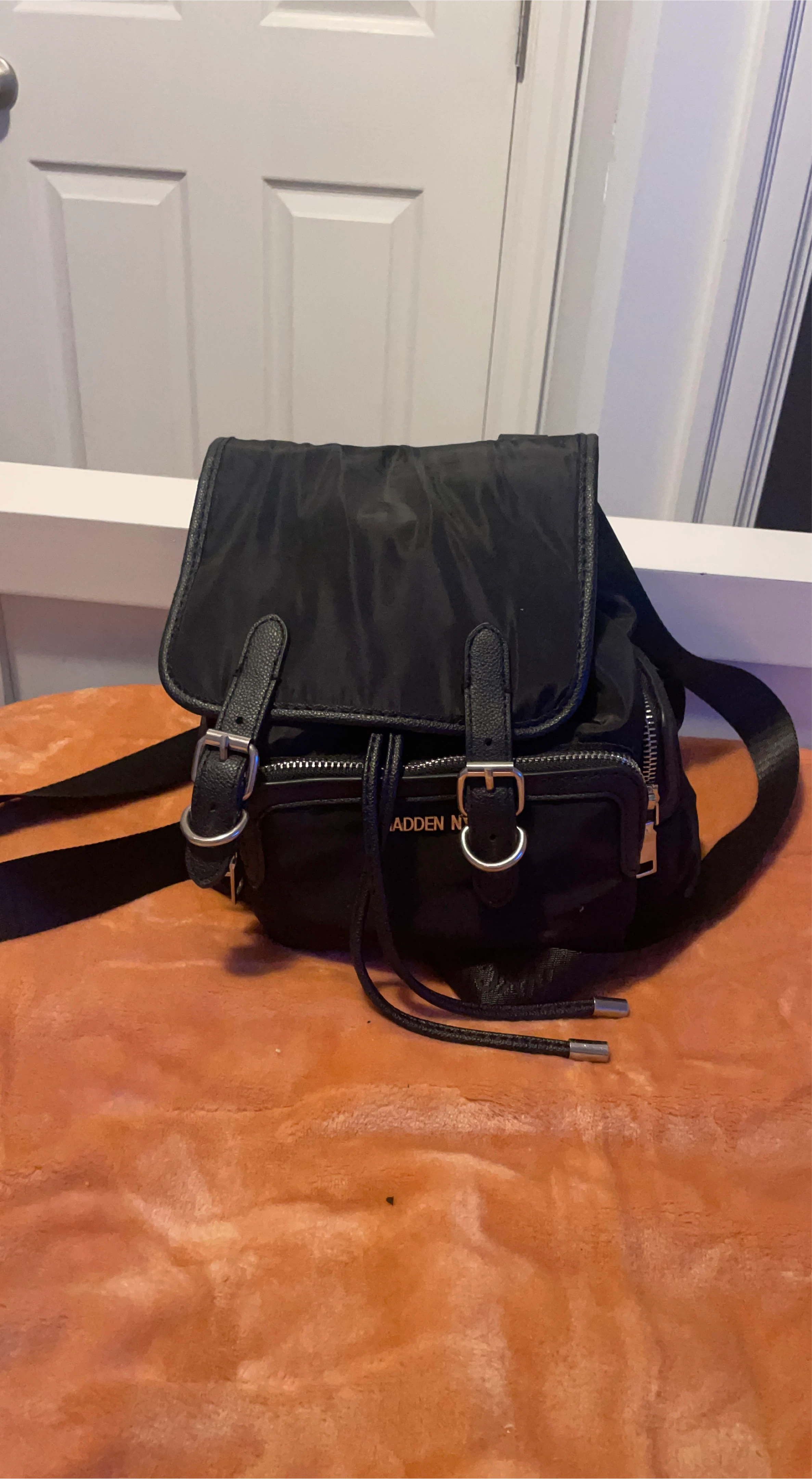 Steve Madden Black Nylon Backpack