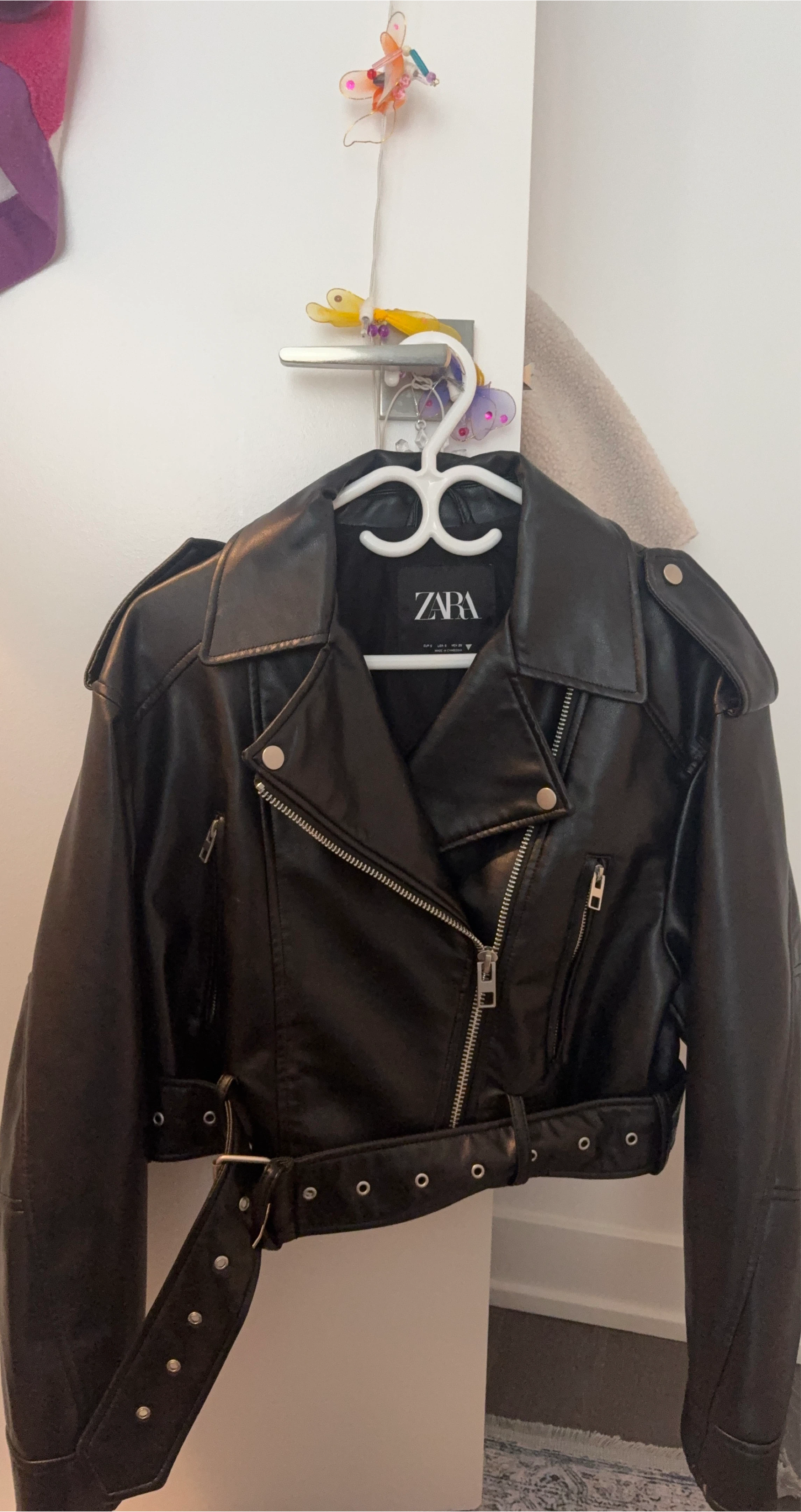 Zara Black Faux Leather Moto Jacket