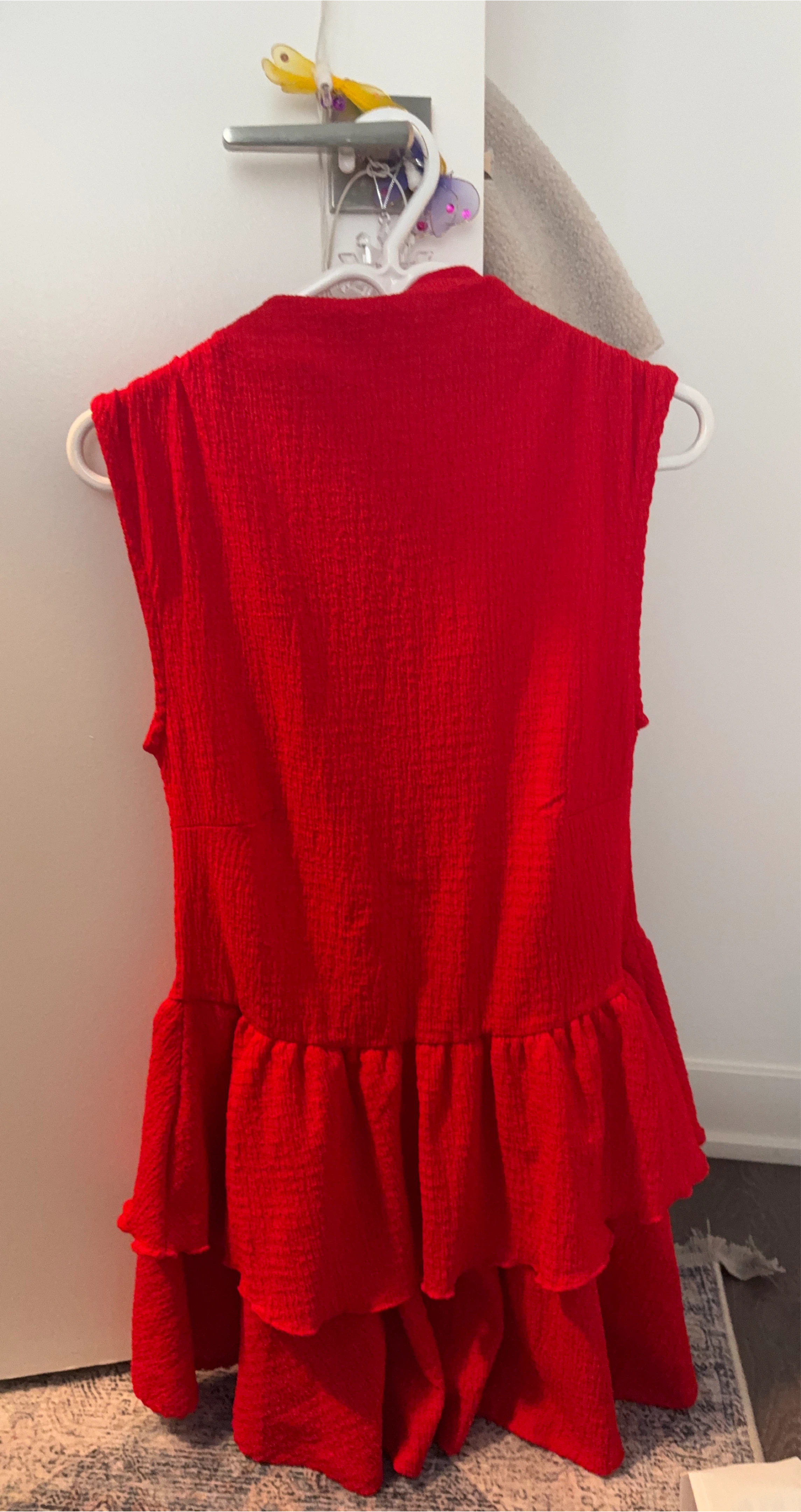 Red Ruffled Mini Dress